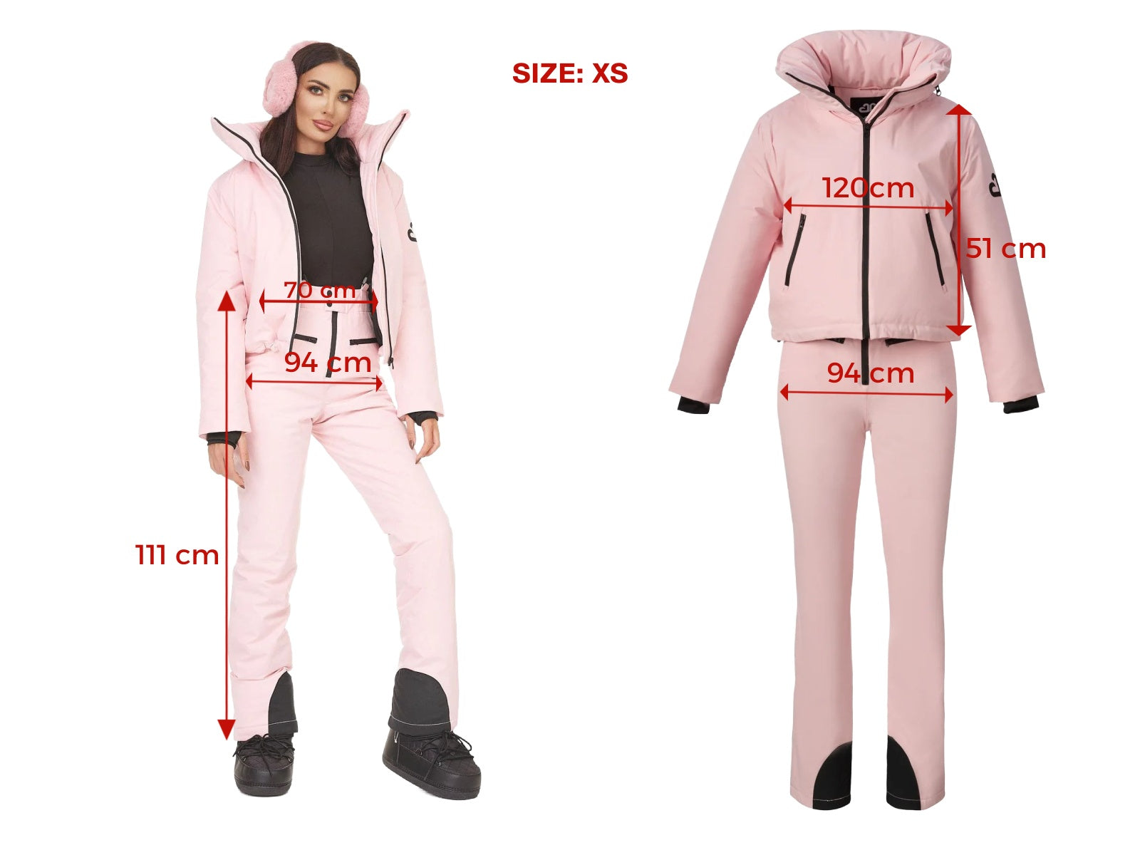 Costum ski casual roz Reasia Bogas