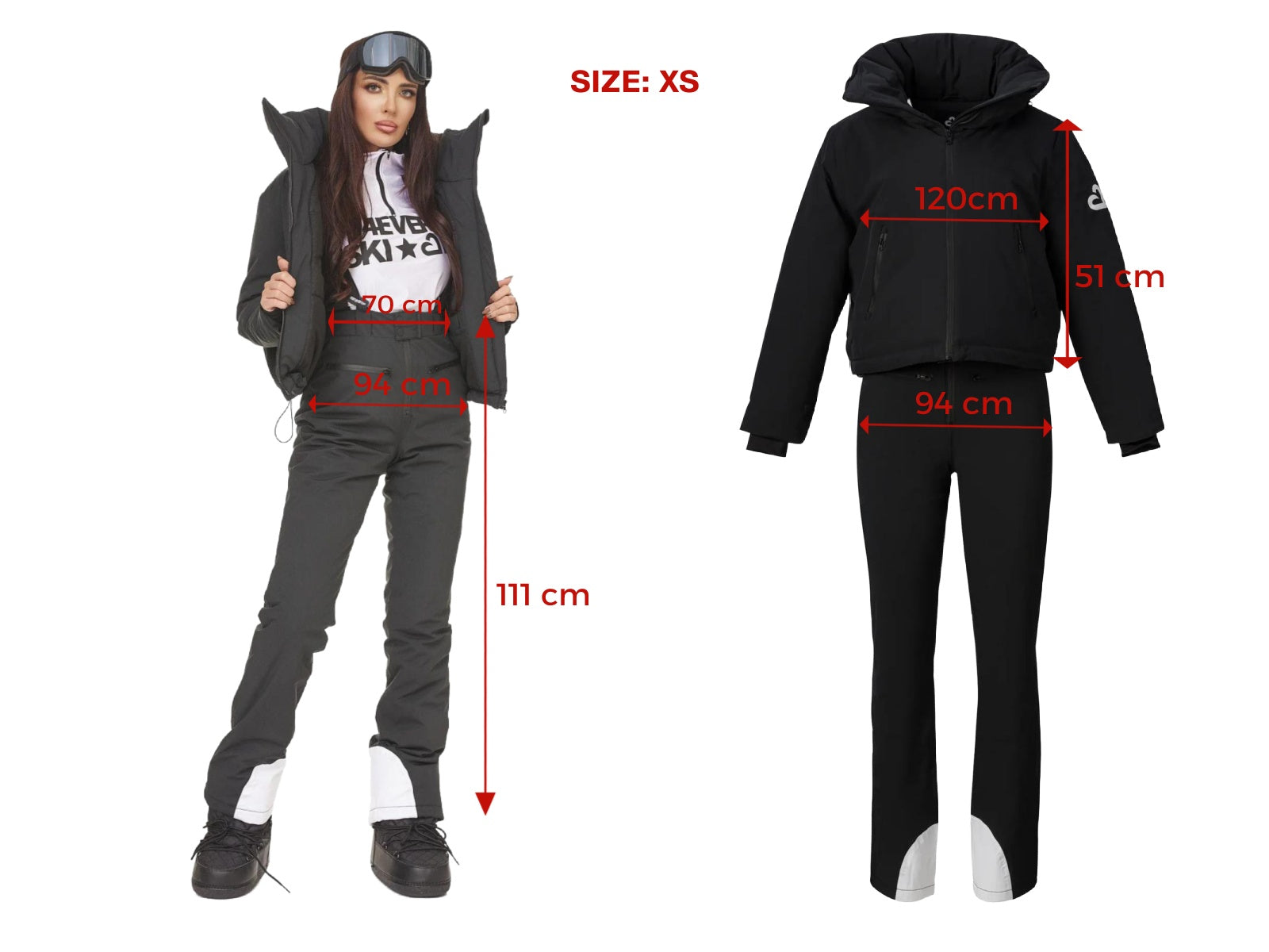 Costum ski casual negru Reasia Bogas