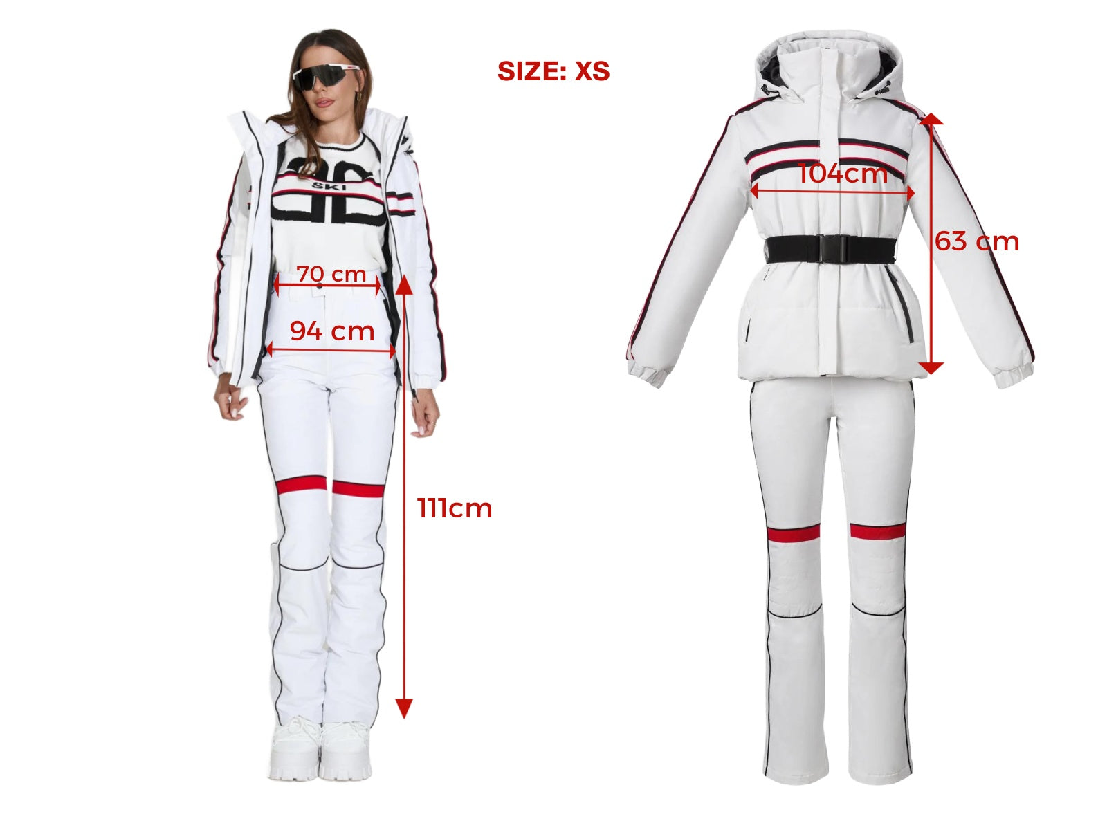 Costum ski dama alb Zapys Bogas