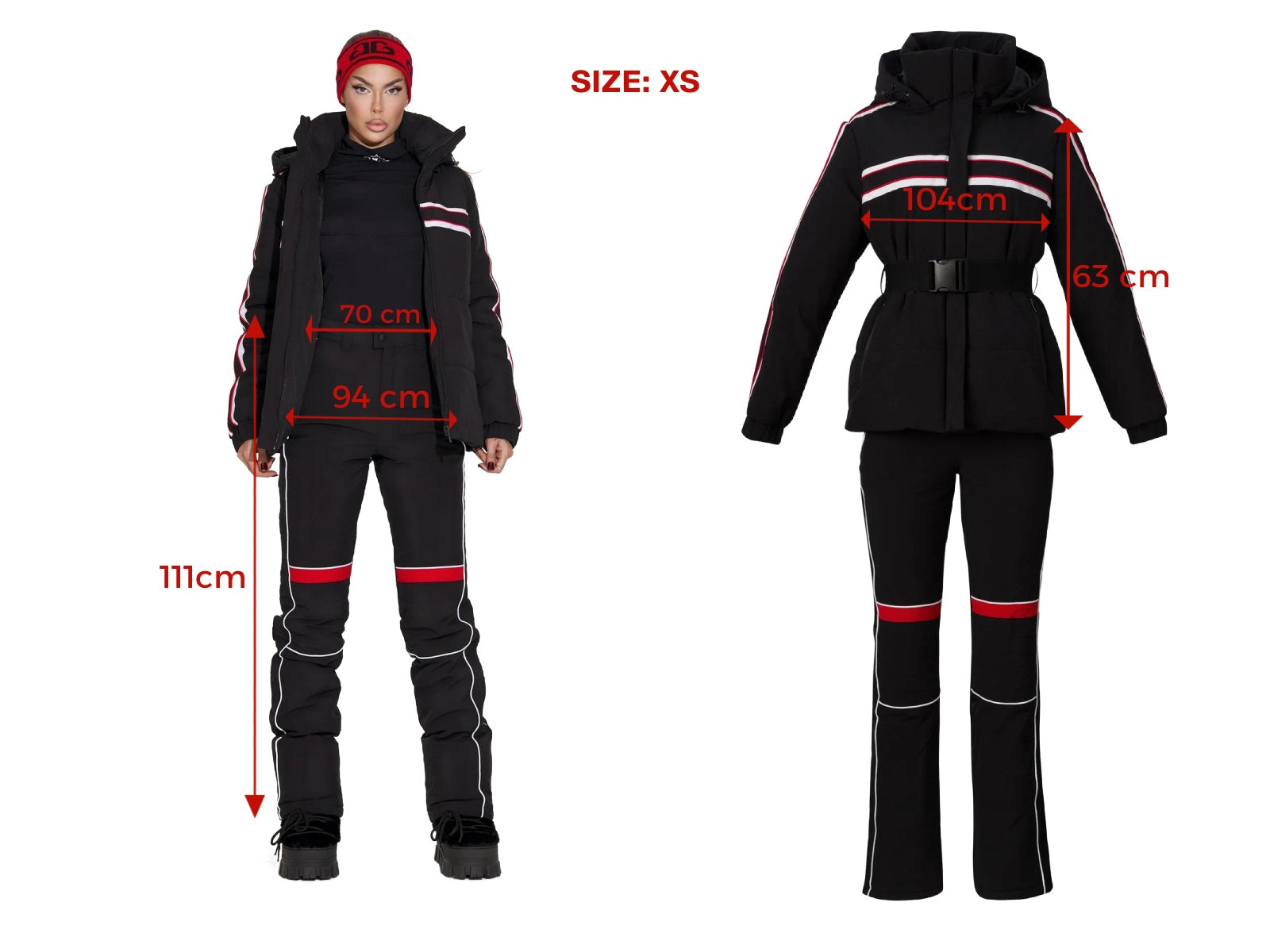 Costum ski dama negru Zapys Bogas