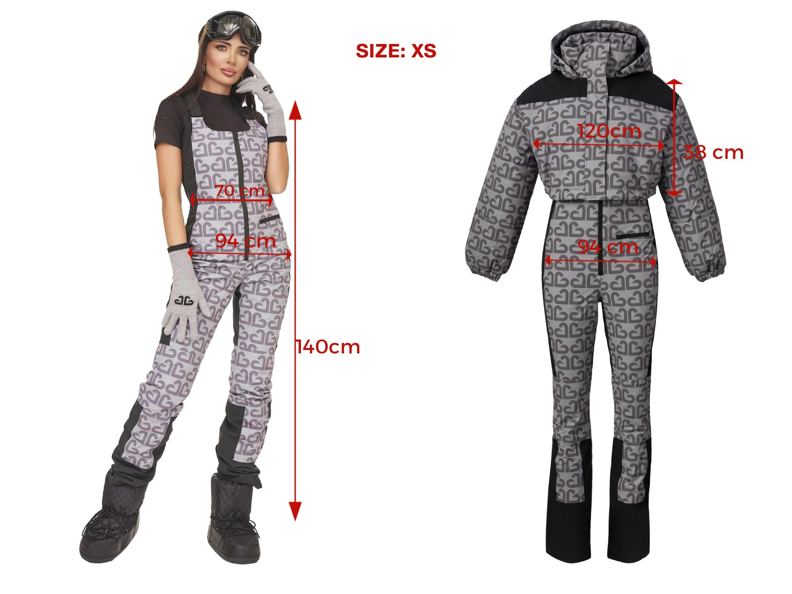 Costum ski casual gri Adelines Bogas