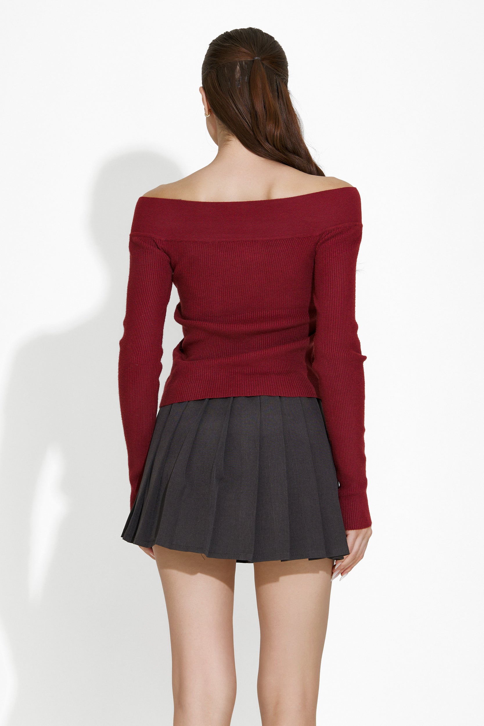 Bluza dama casual burgundy Sherylyne Bogas