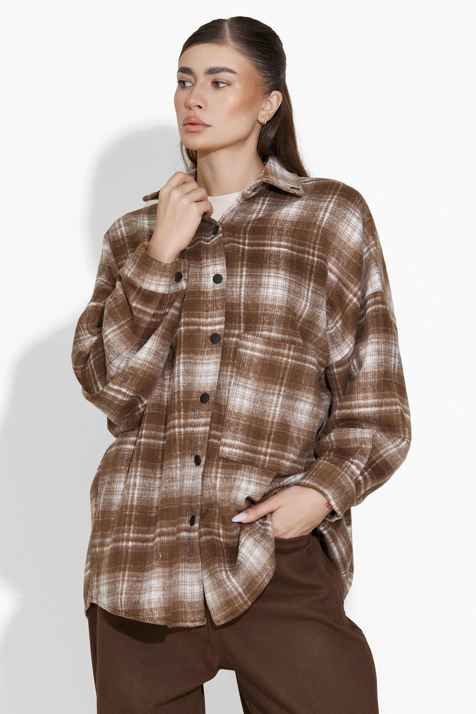 Brown casual women's shirt Luize Bogas