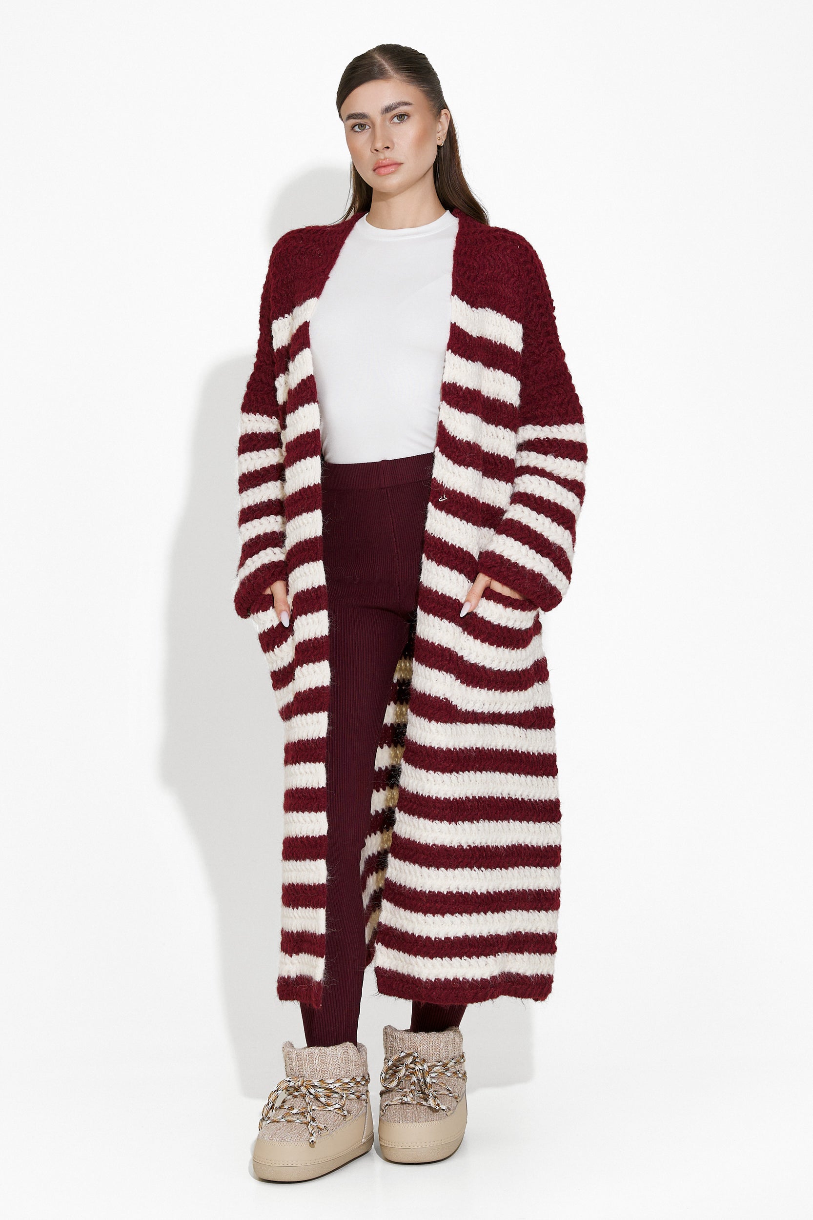 Cardigan dama casual burgundy Kathie Bogas