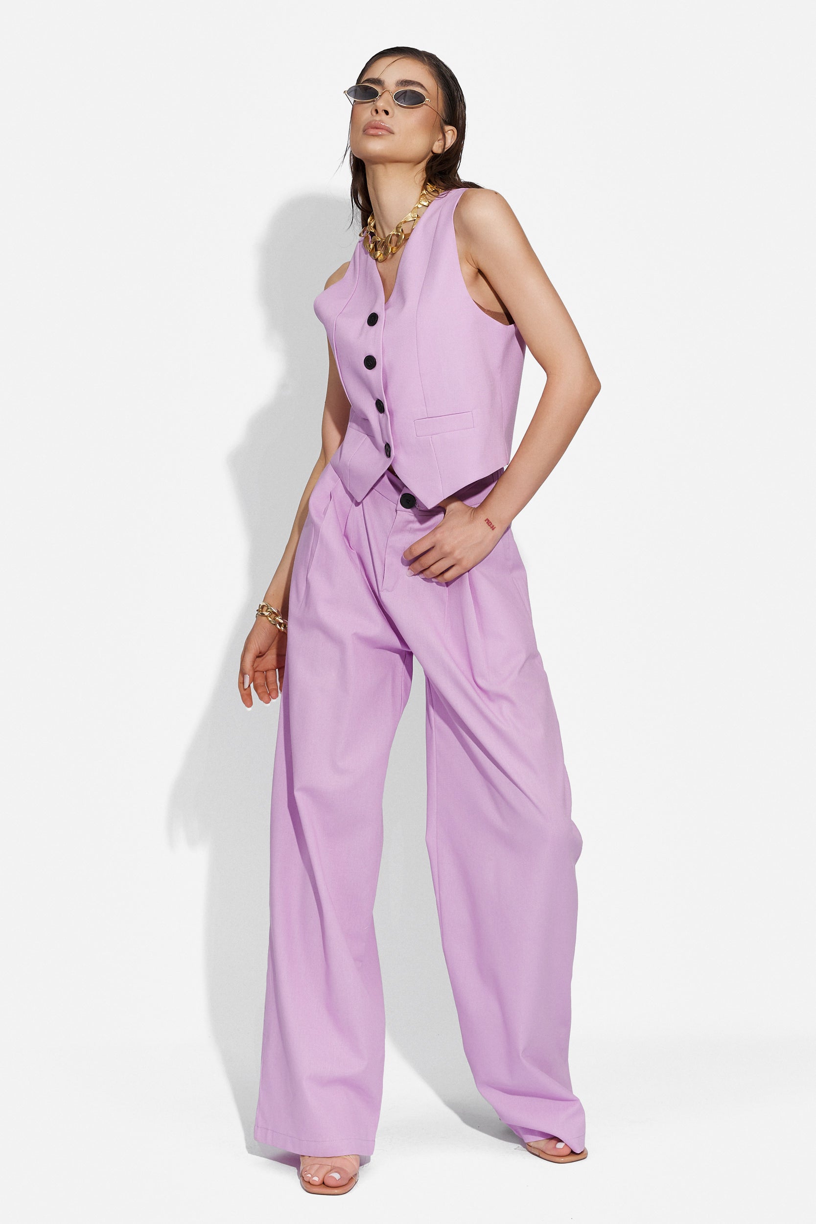 Velasy Bogas purple casual women's trouser suit