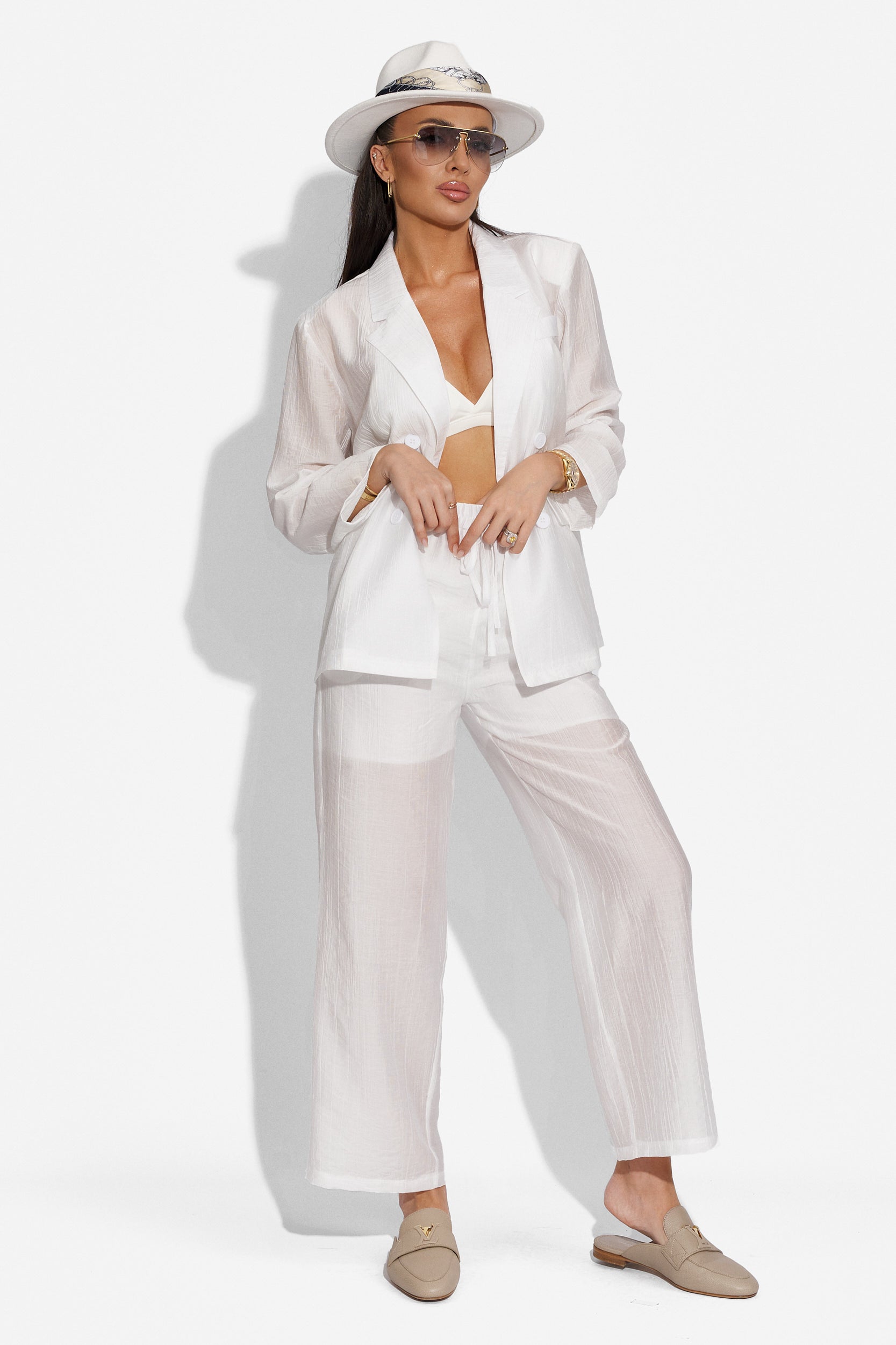 Ladies' elegant white pantsuit Salesa Bogas