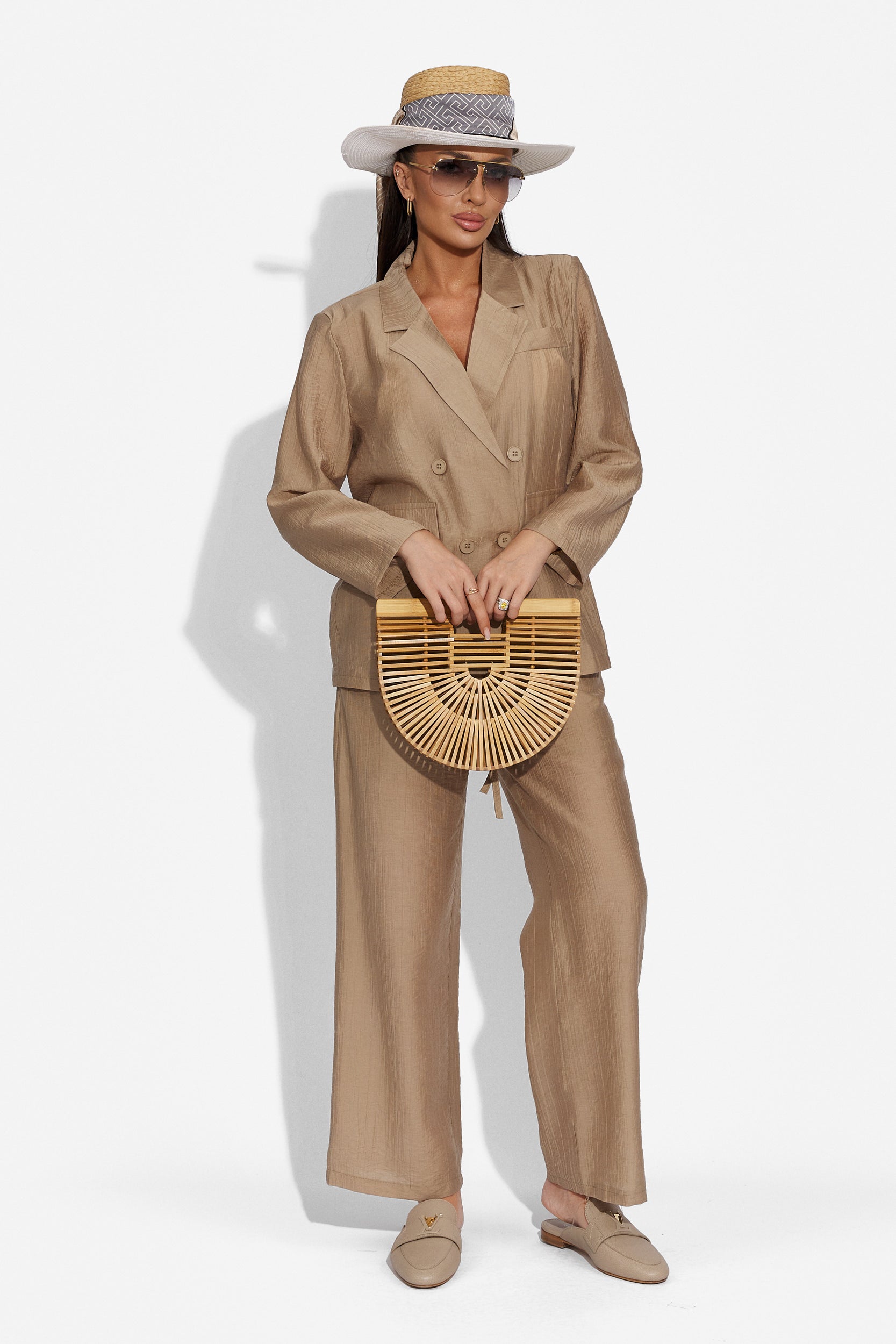 Ladies' elegant brown Salesa Bogas trouser suit