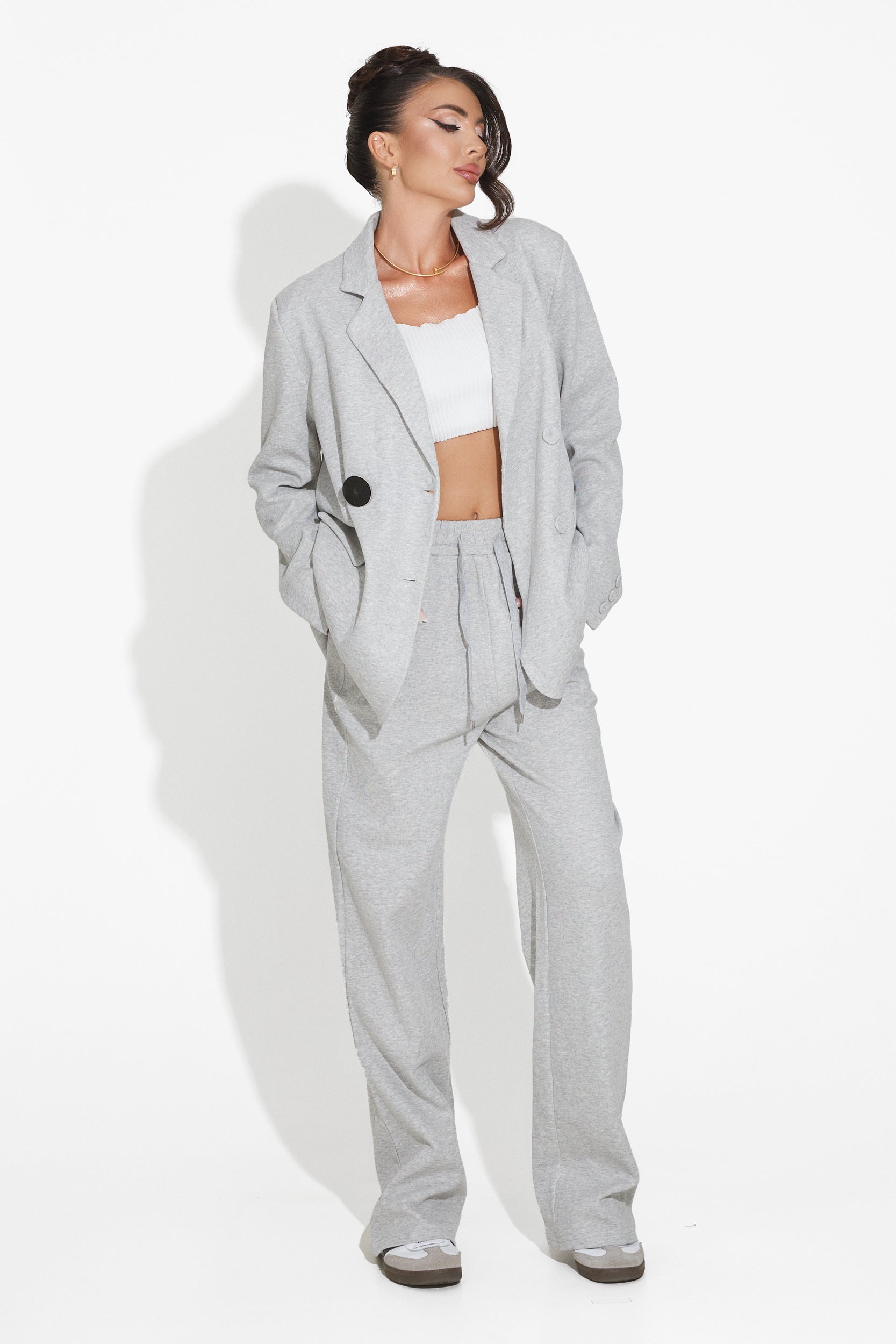 Paunes Bogas grey casual ladies suit