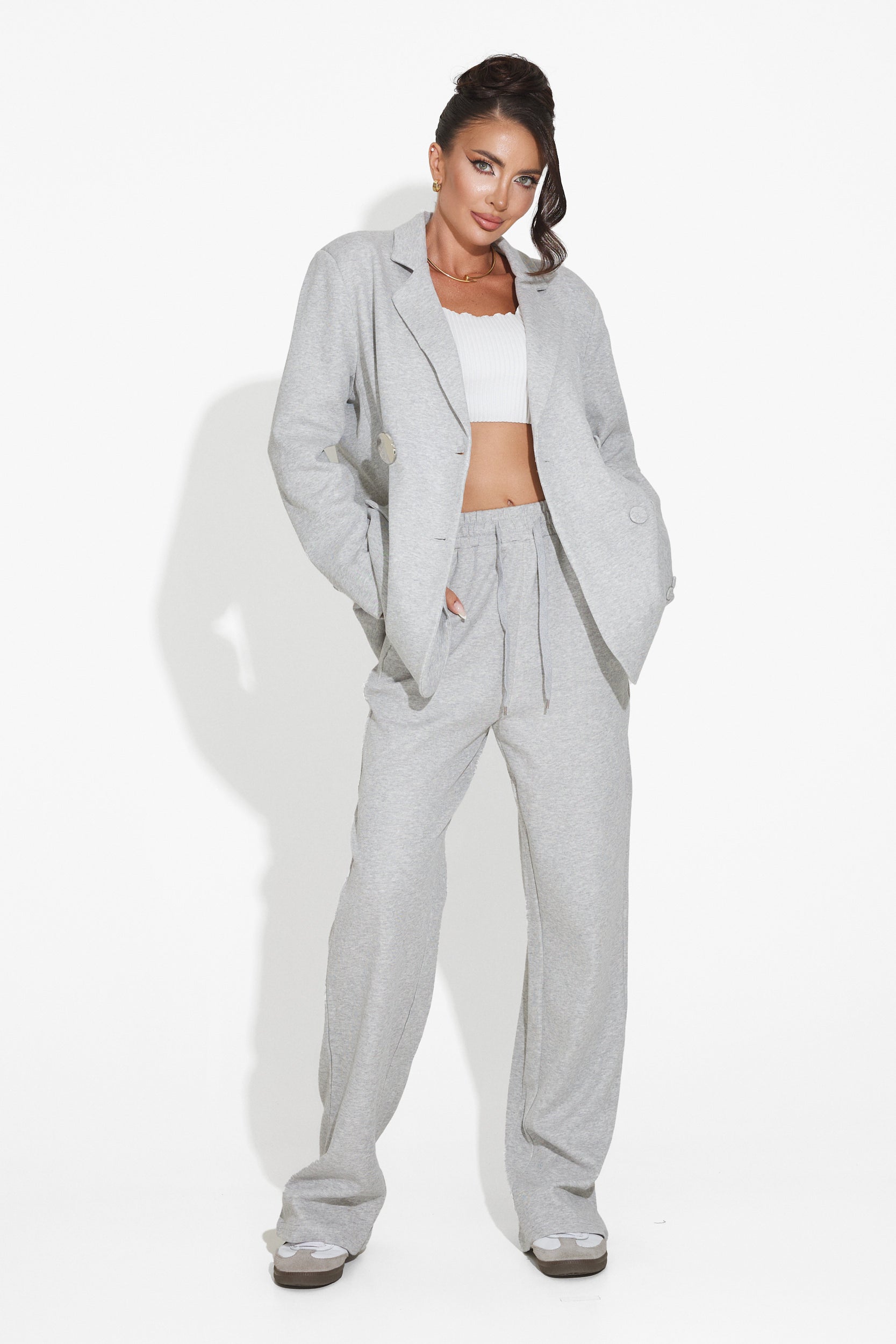 Paunes Bogas grey casual ladies suit