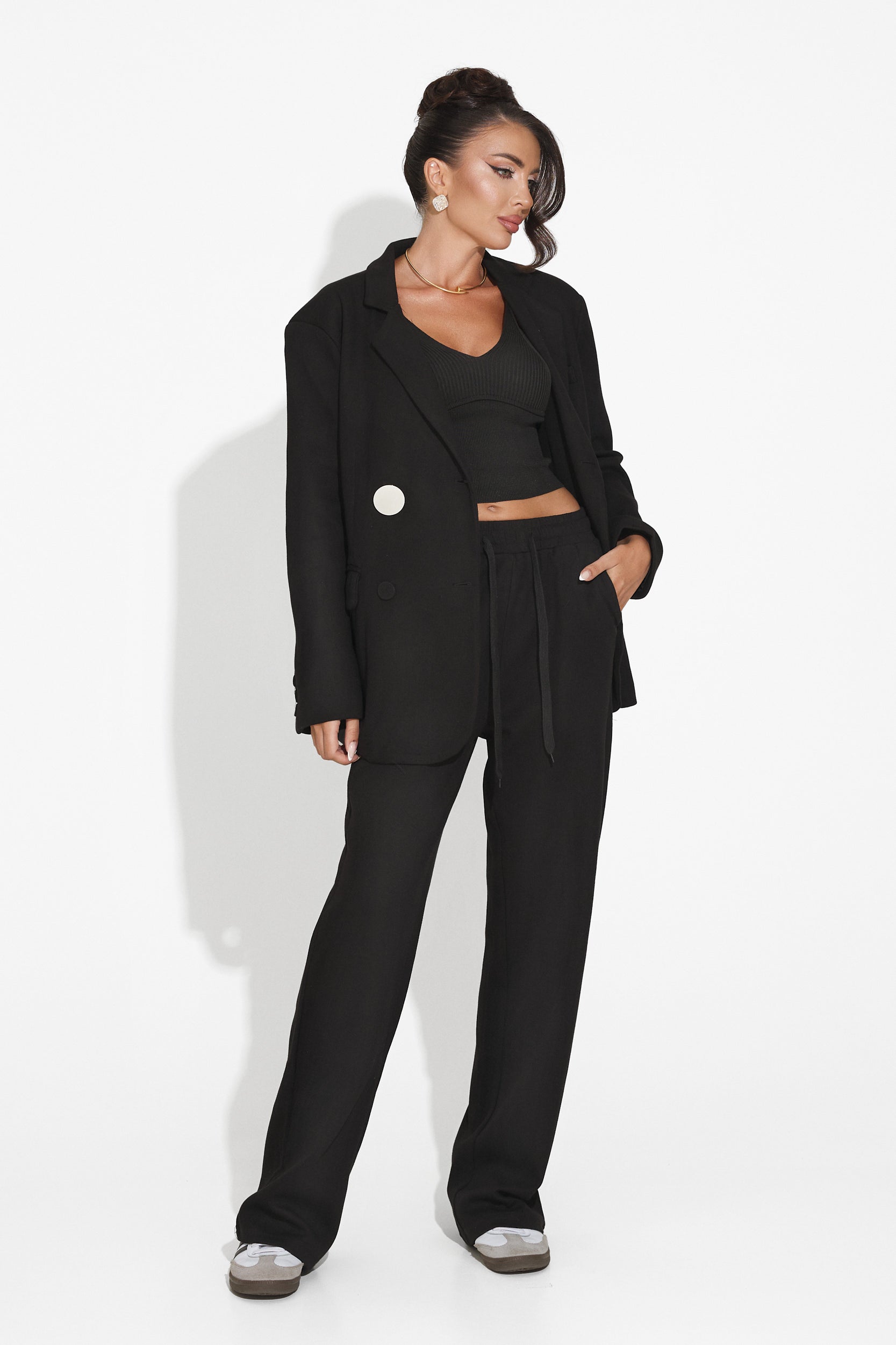 Paunes Bogas black casual ladies suit