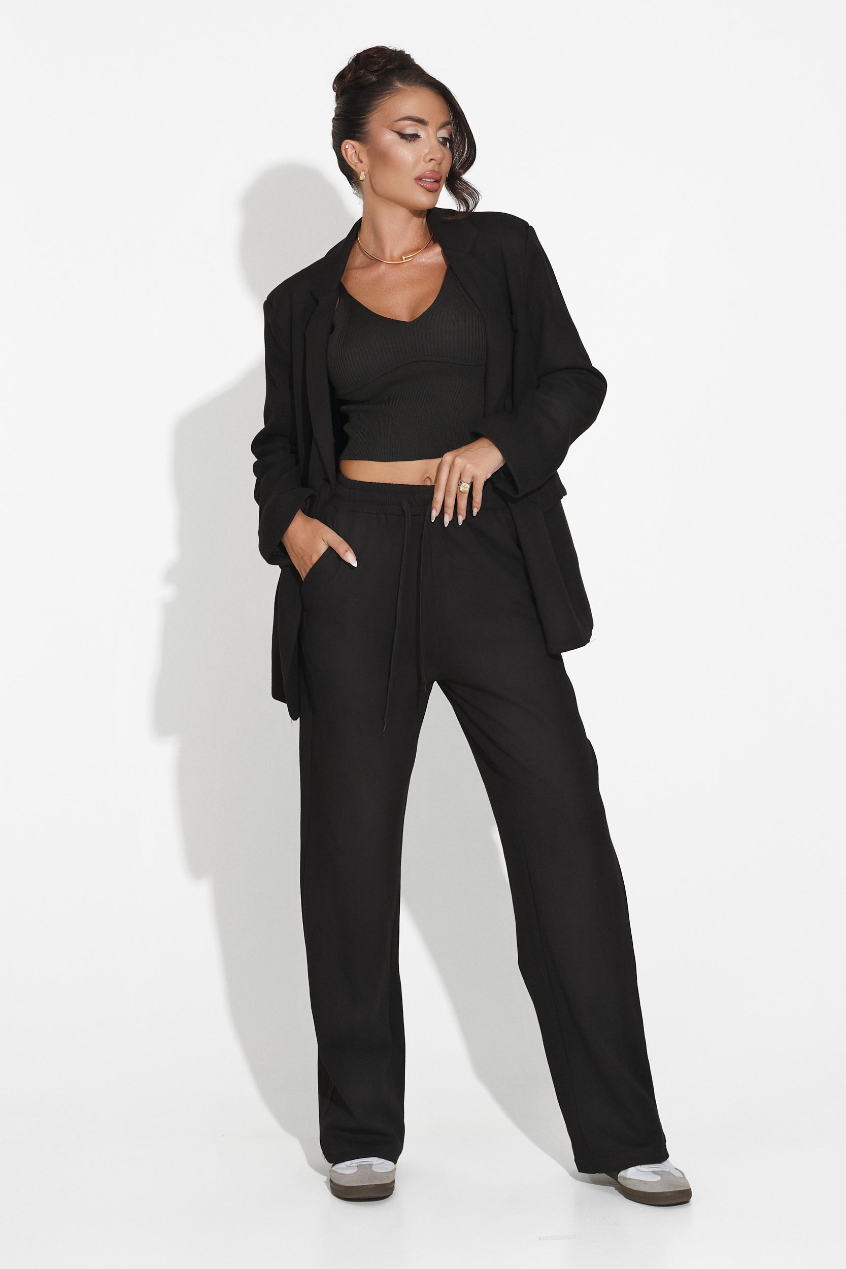 Paunes Bogas black casual ladies suit