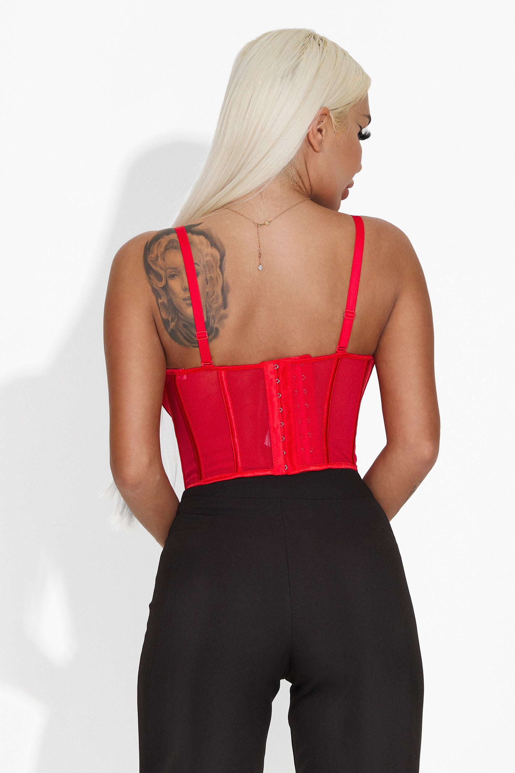 Elegant red women's corset Jonala Bogas