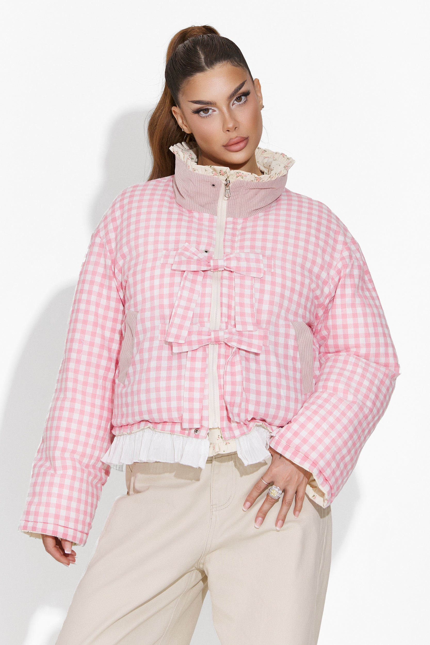 Women's reversible pink jacket Carlita Bogas