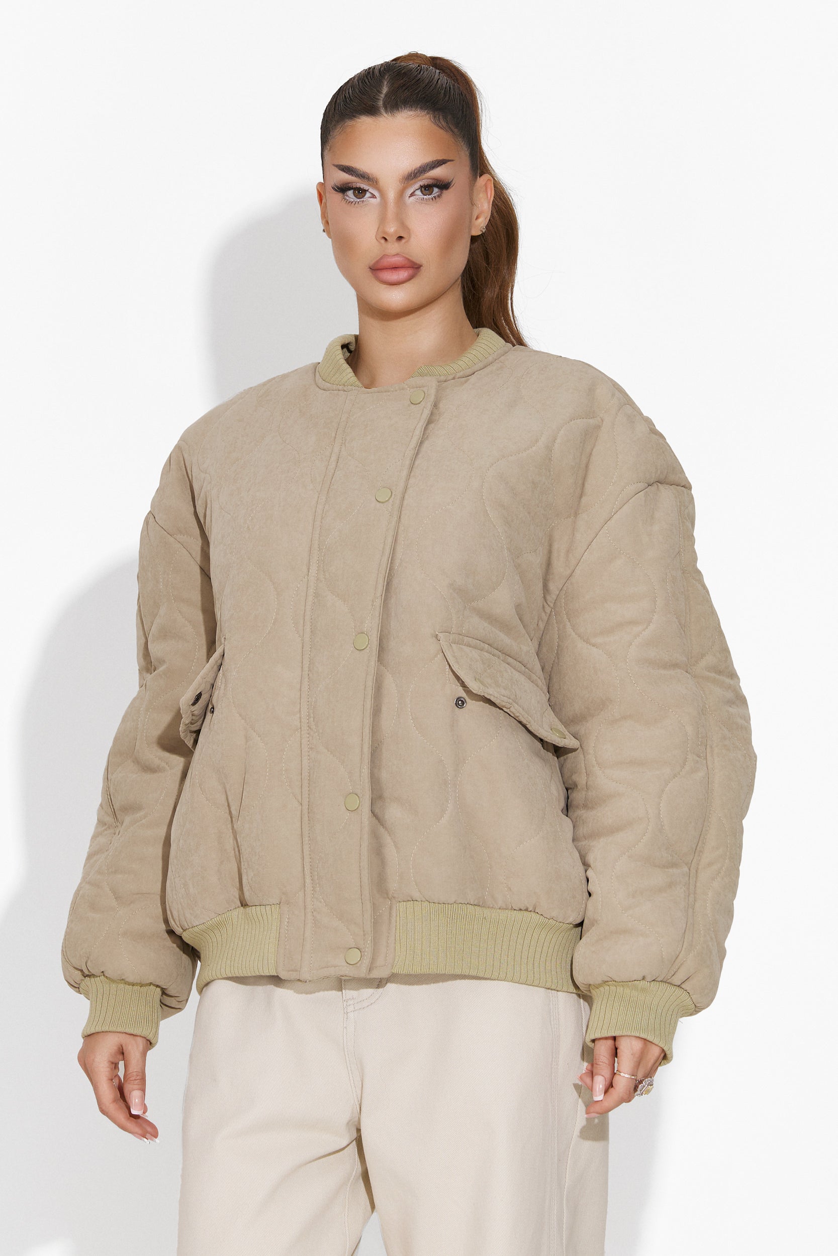 Beige casual women's jacket Winfrey Bogas