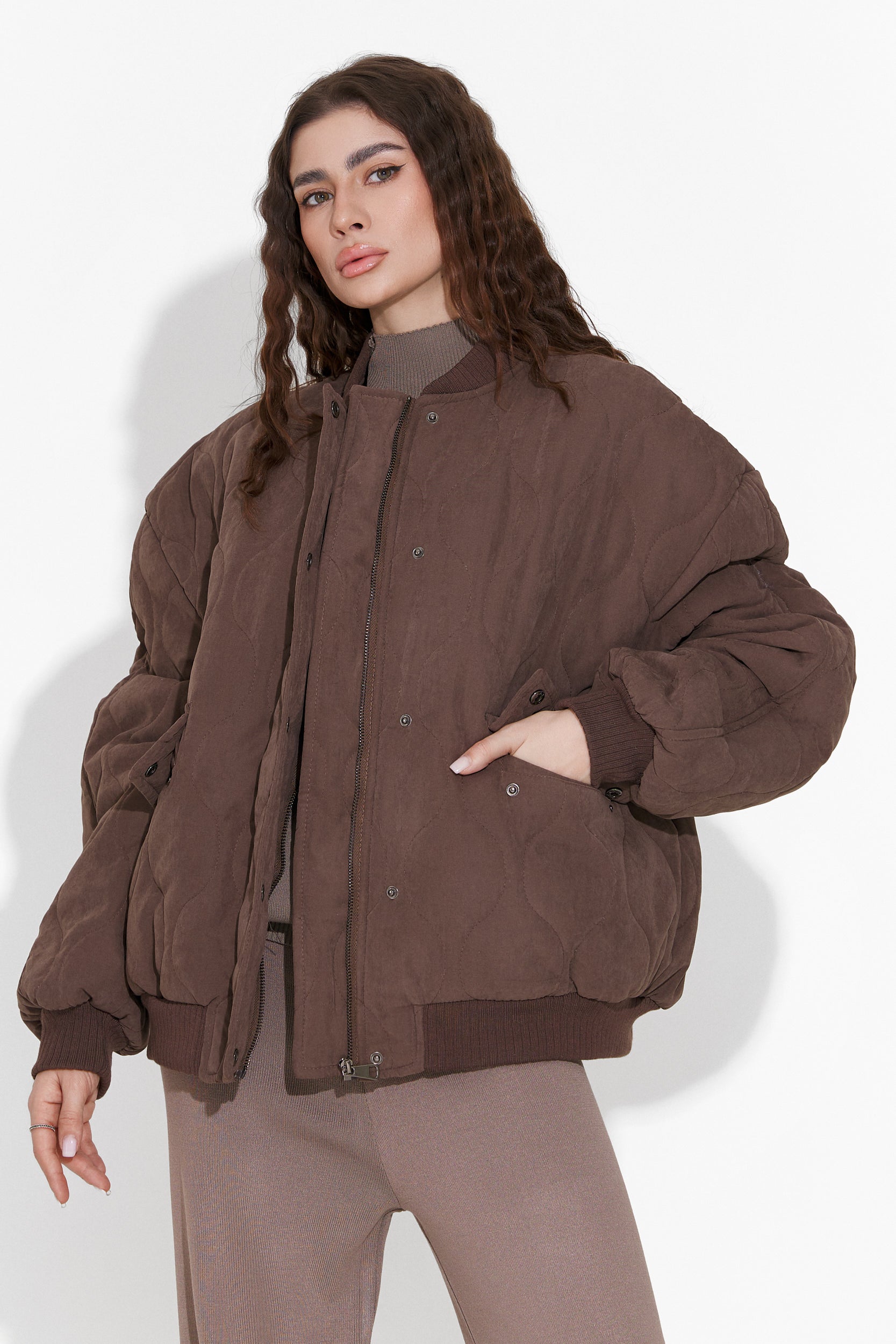 Brown casual women's jacket Winfrey Bogas