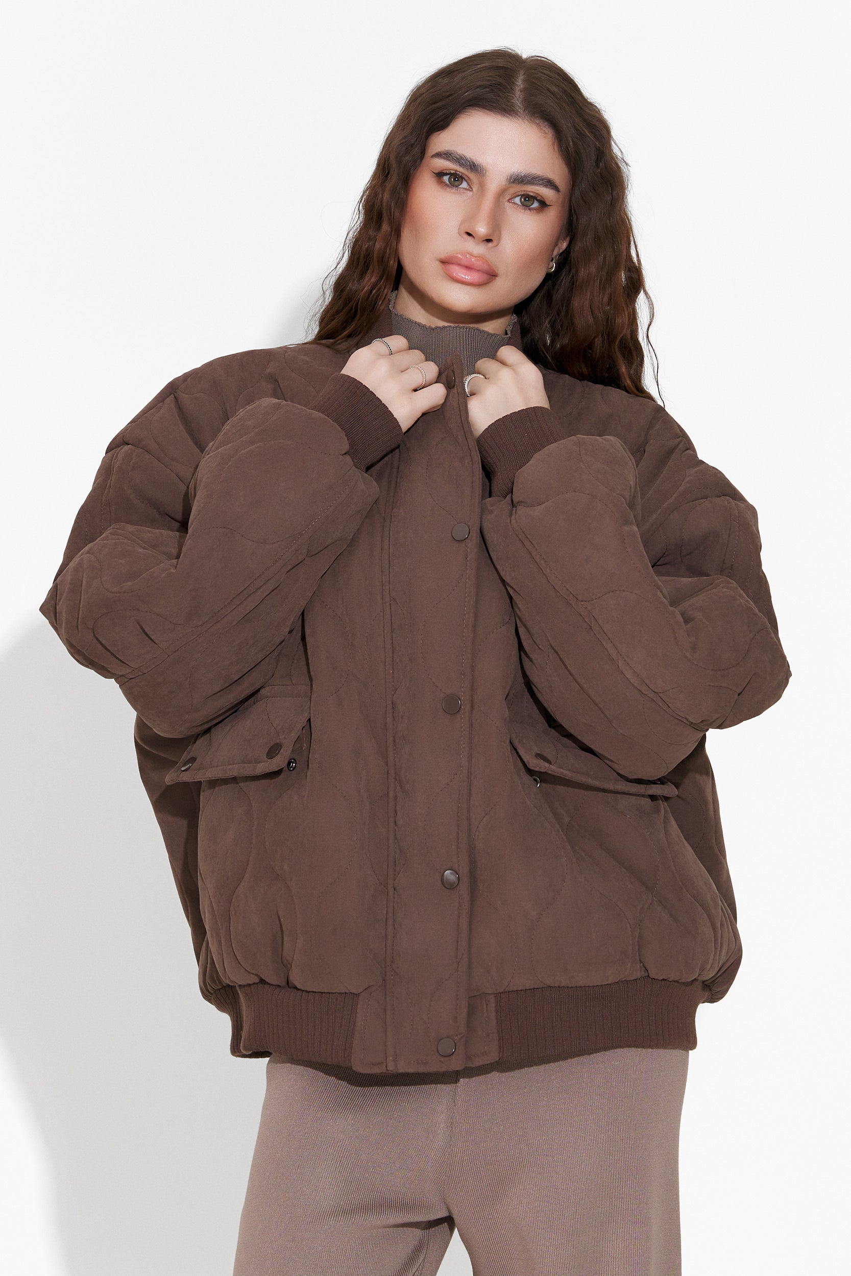 Brown casual women's jacket Winfrey Bogas