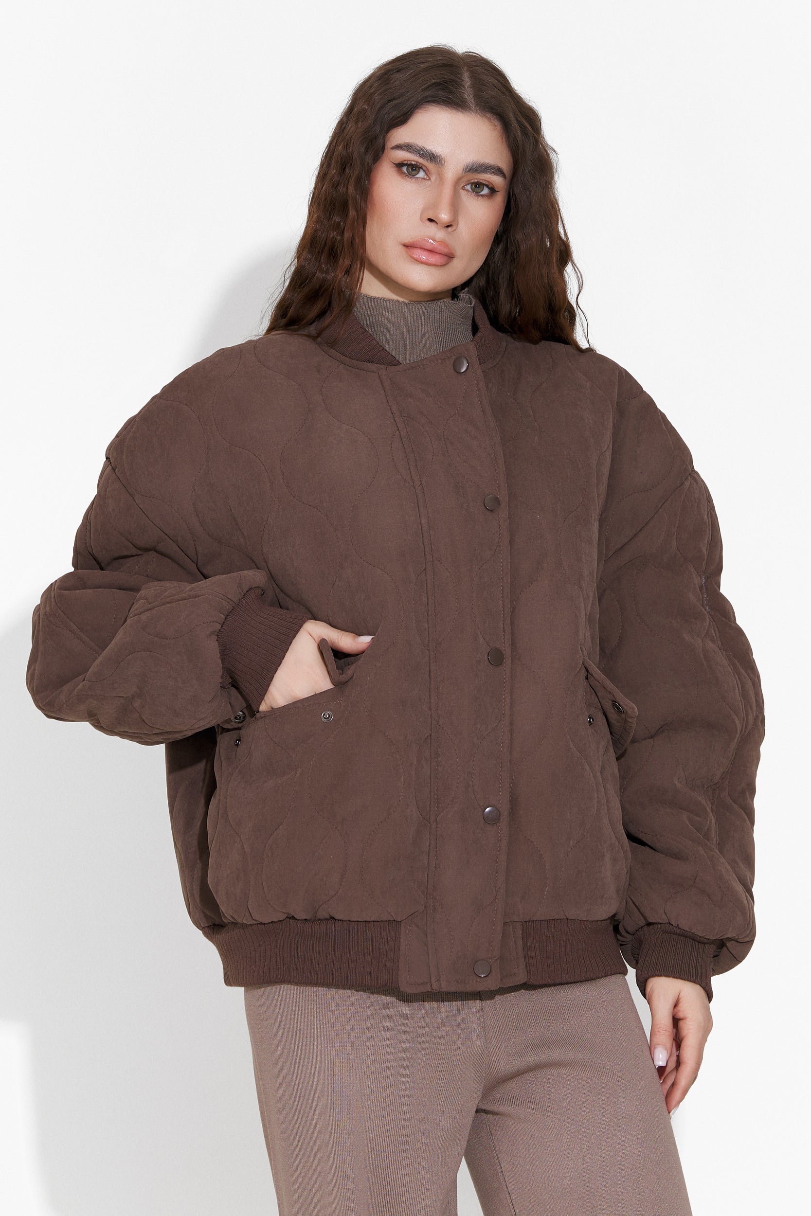 Brown casual women's jacket Winfrey Bogas