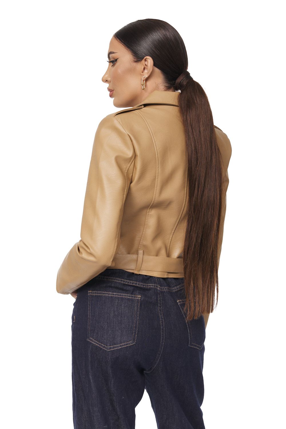 Short beige women's jacket Pasmy Bogas