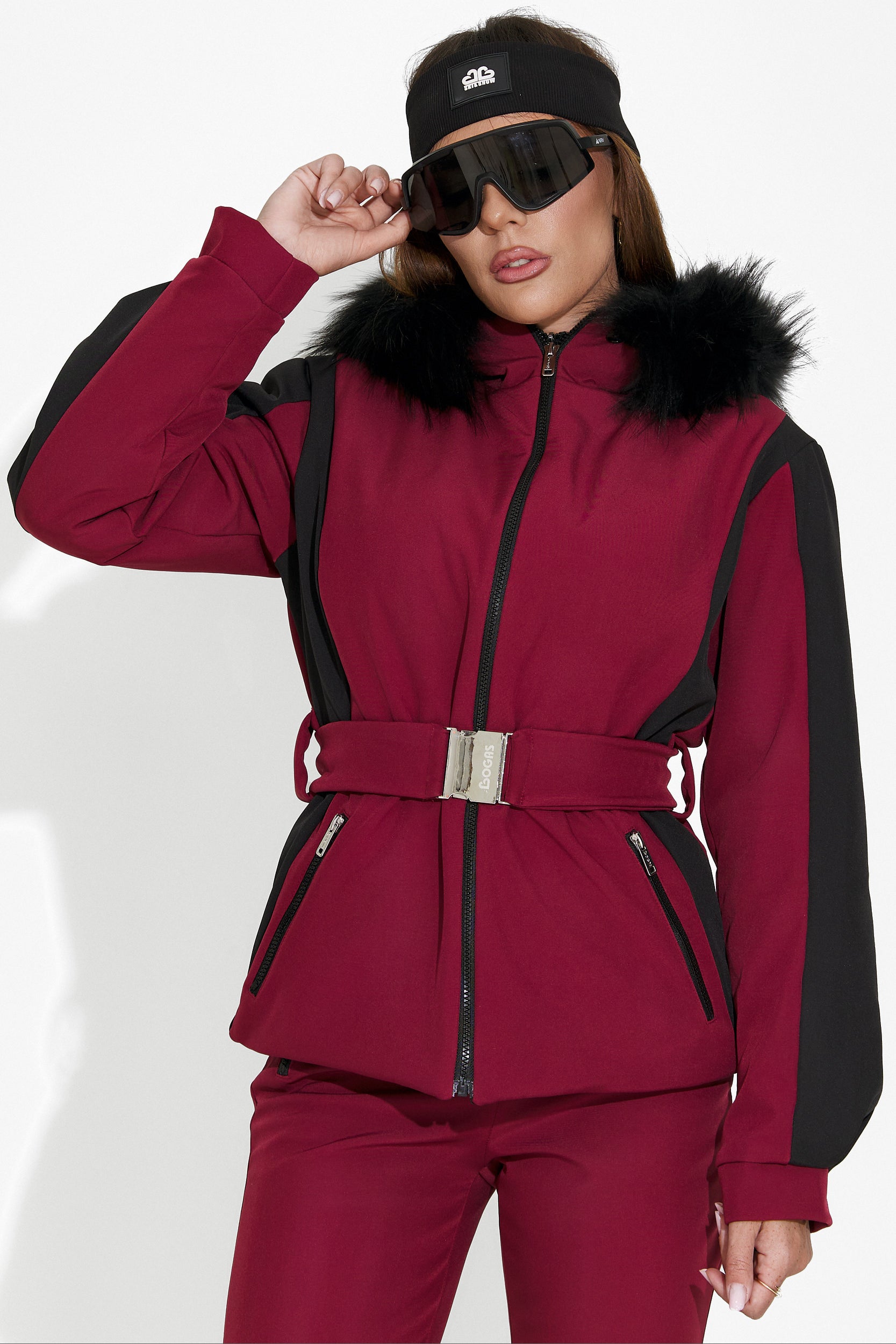 Atniuq Bogas women's burgundy ski jacket