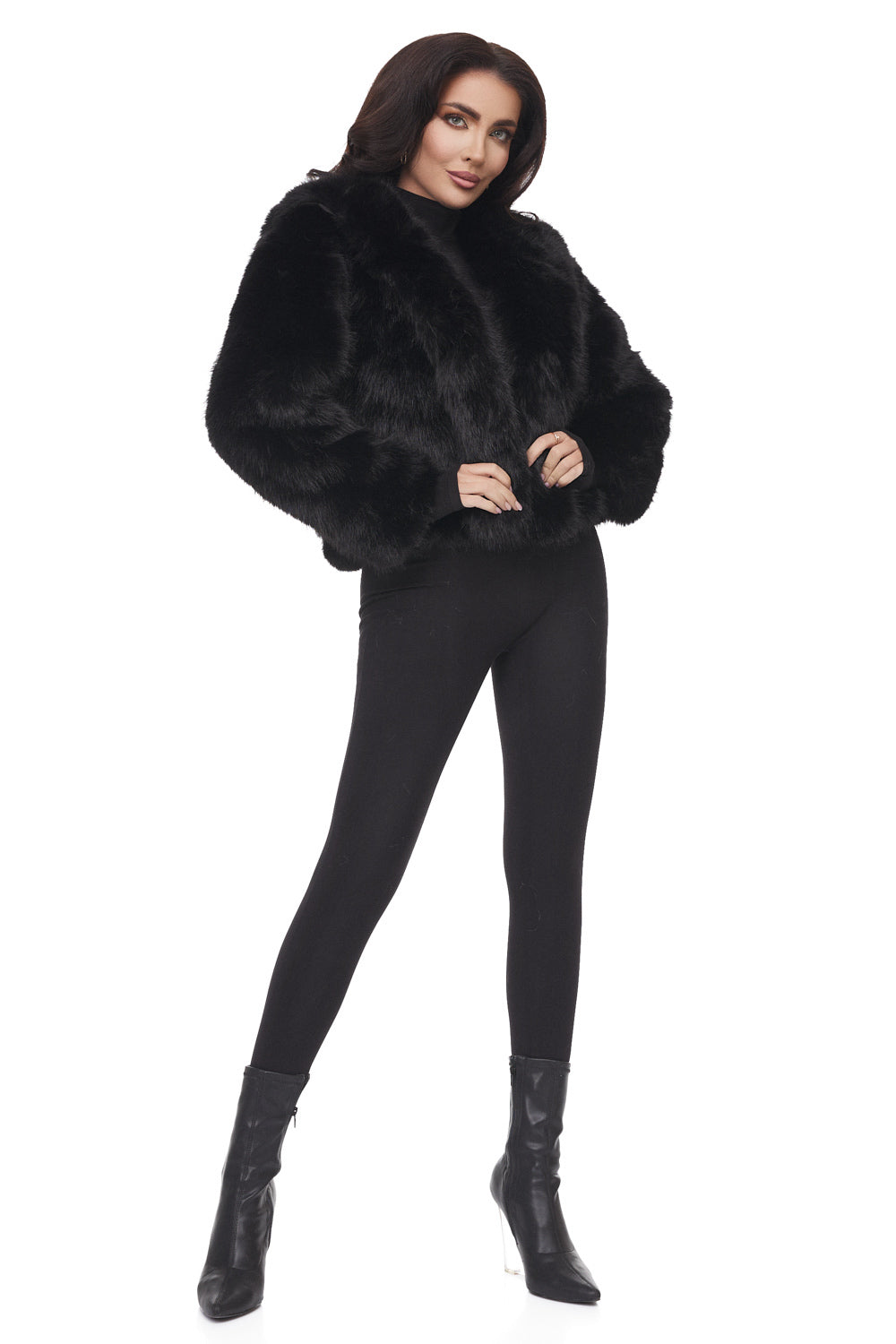 Elegant black fur coat Pasyan Bogas