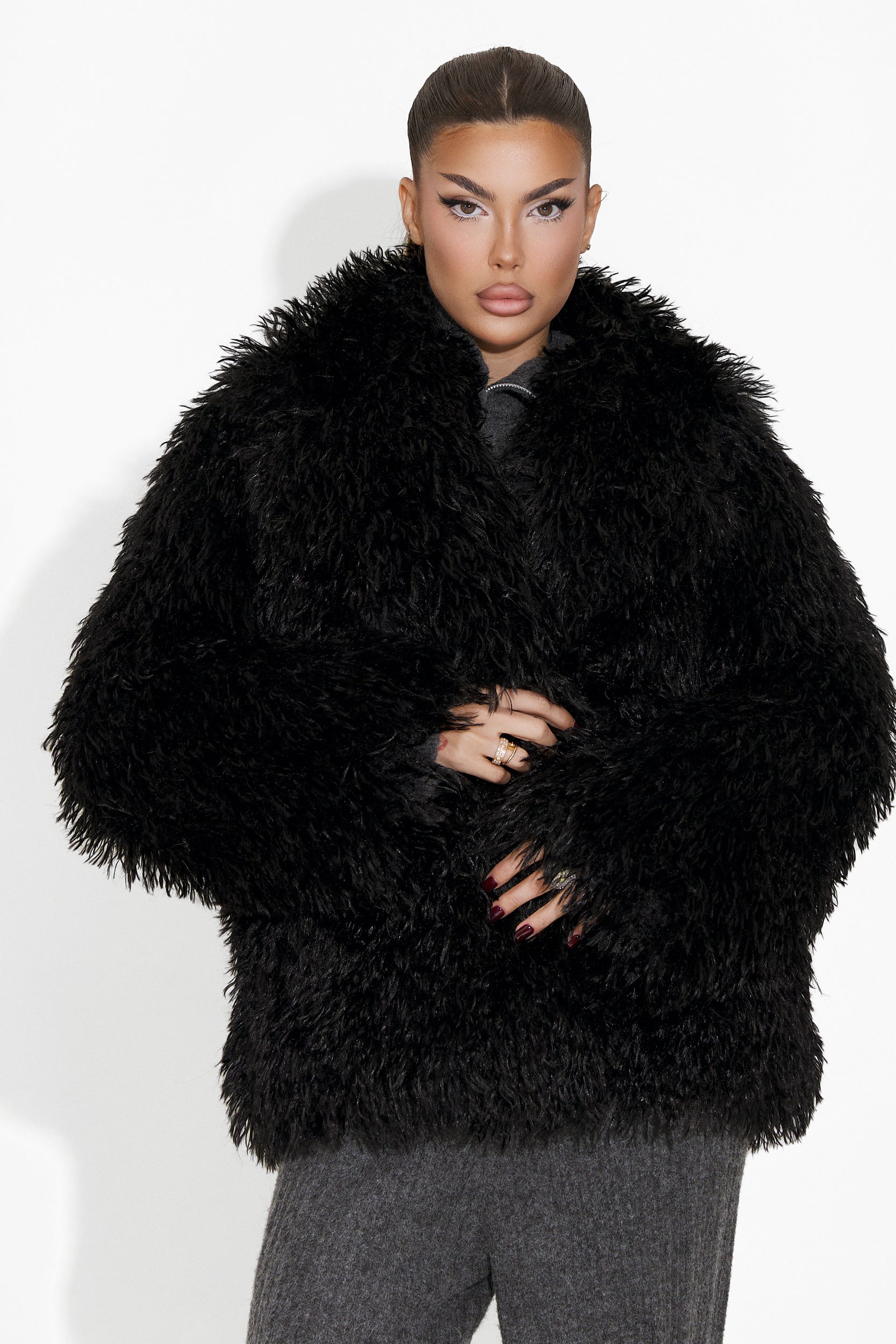 Black fur coat Geralyn Bogas