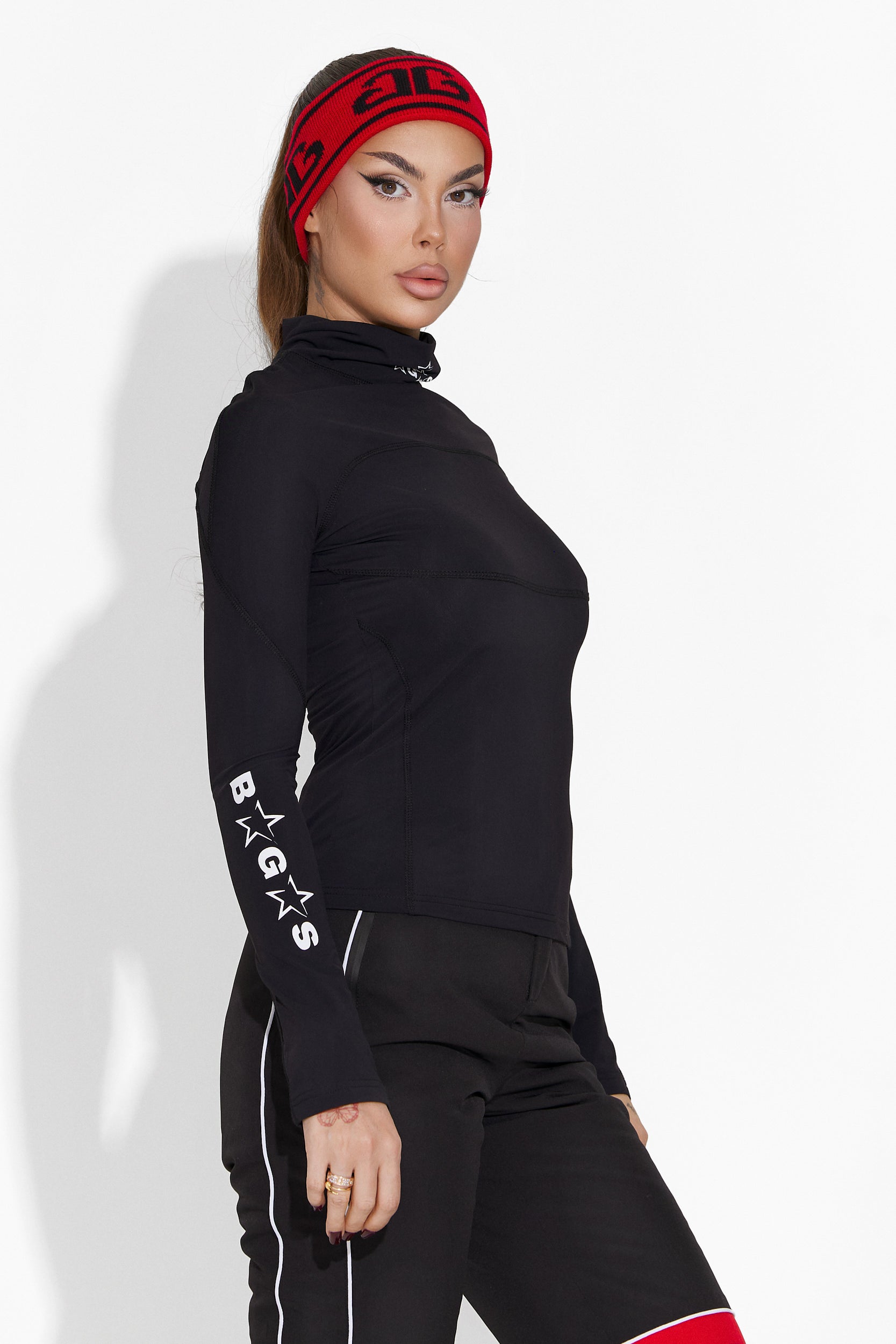 Women's casual black turtleneck Healy Bogas