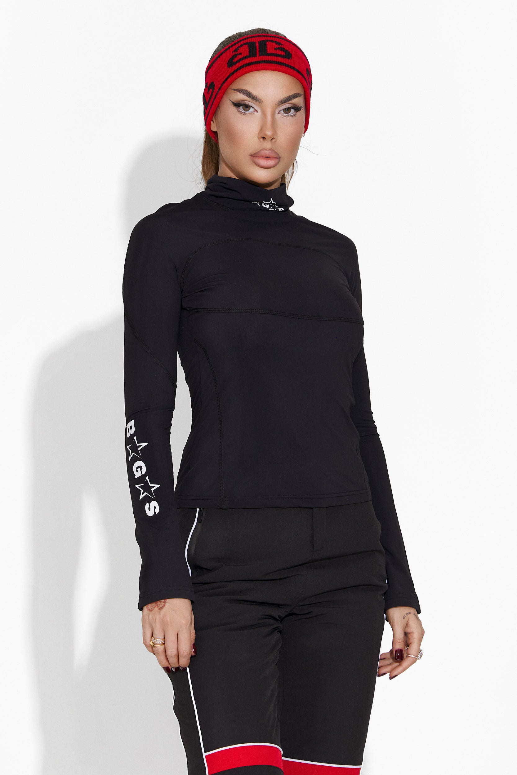 Women's casual black turtleneck Healy Bogas