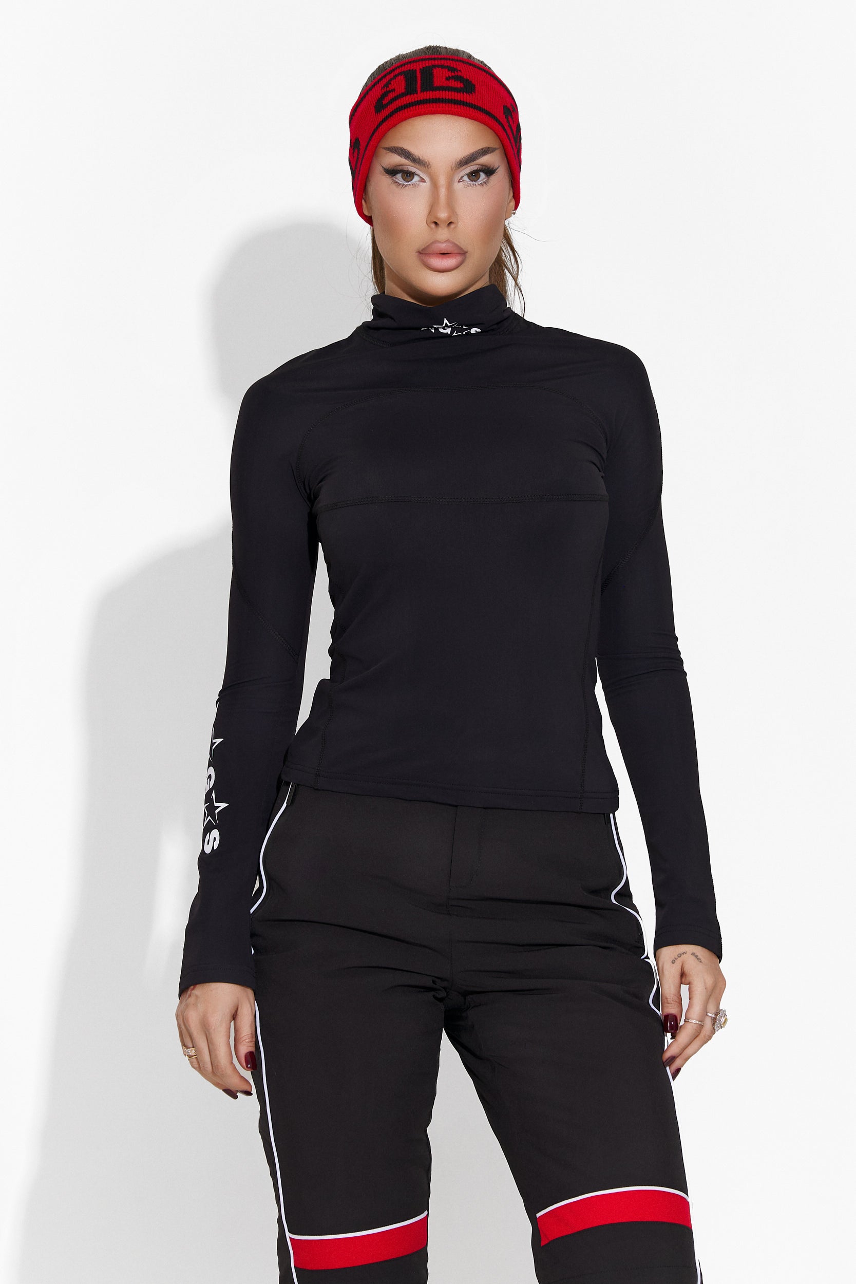 Women's casual black turtleneck Healy Bogas