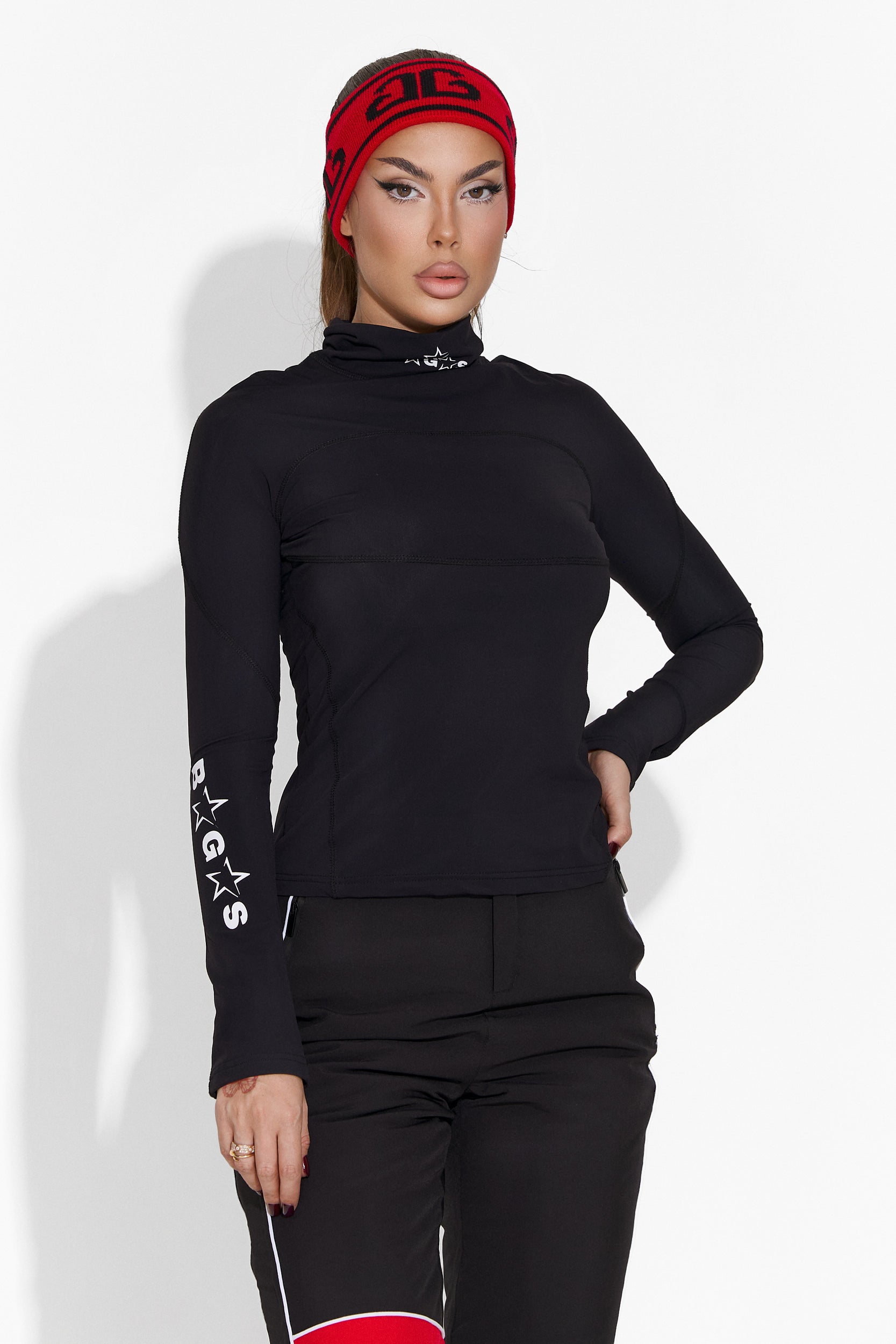 Women's casual black turtleneck Healy Bogas