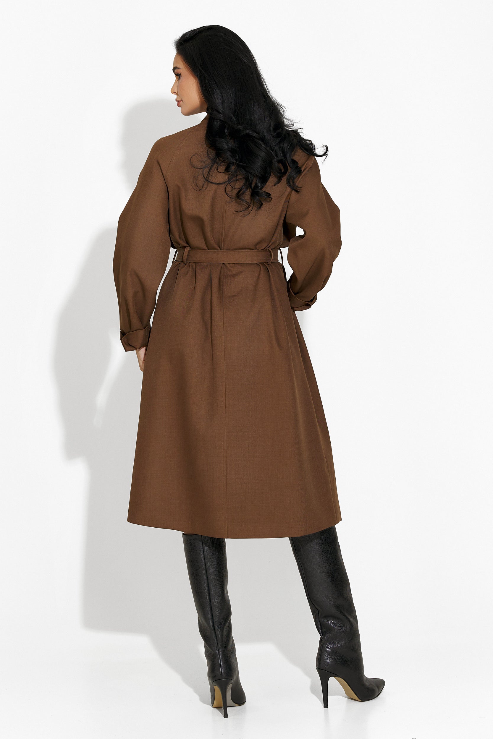 Caroline Bogas elegant brown lady's coat