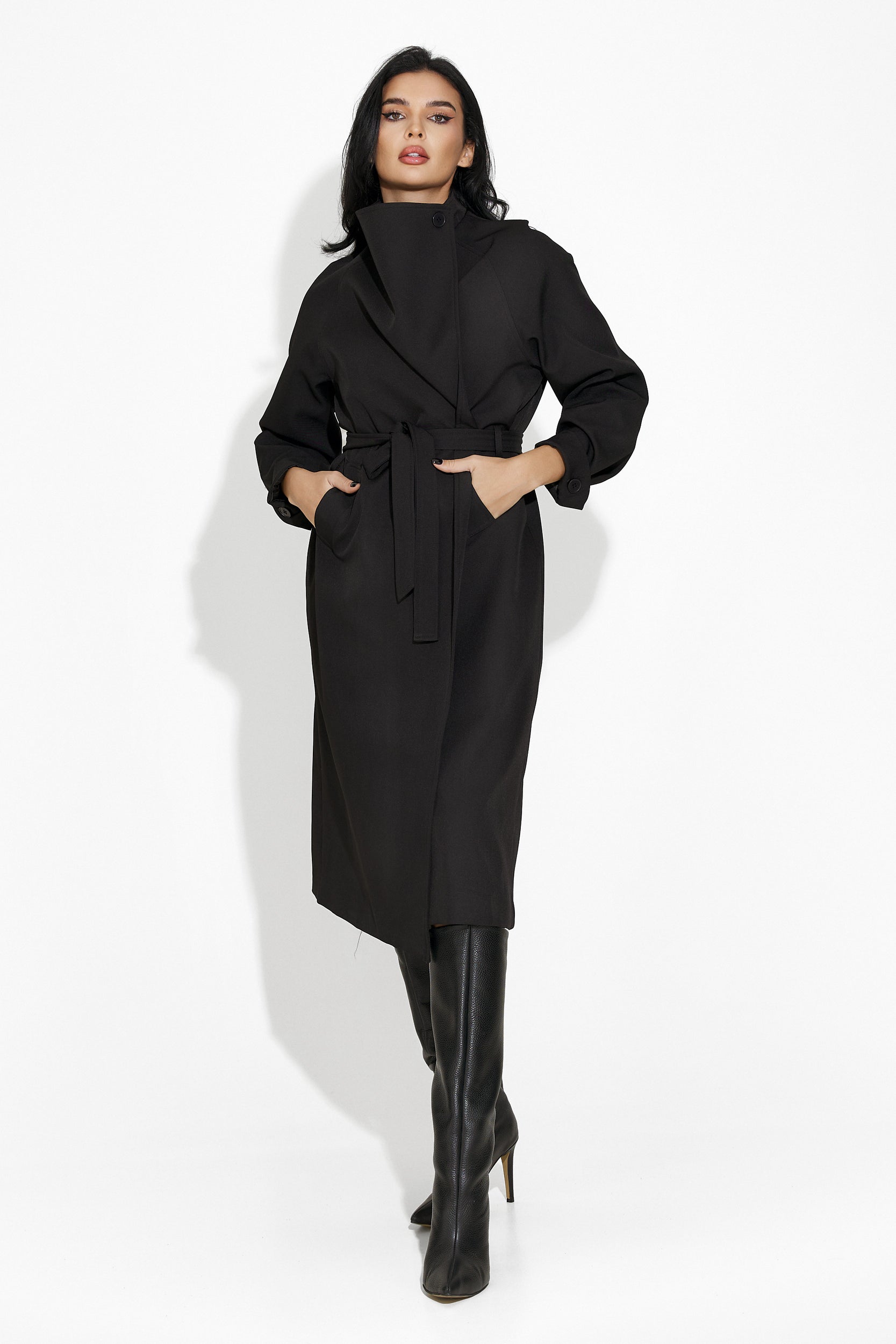 Caroline Bogas elegant black women's coat