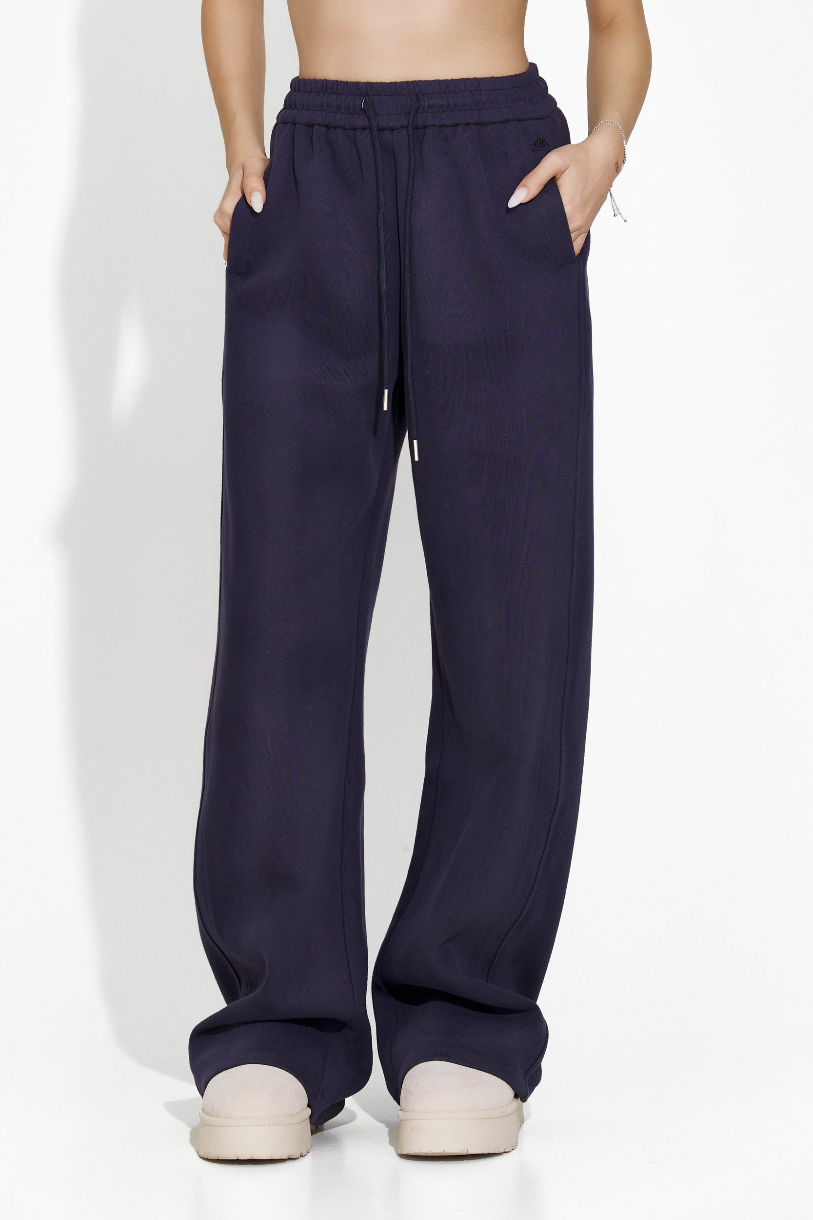 Pantaloni dama casual bleumarin Manye Bogas