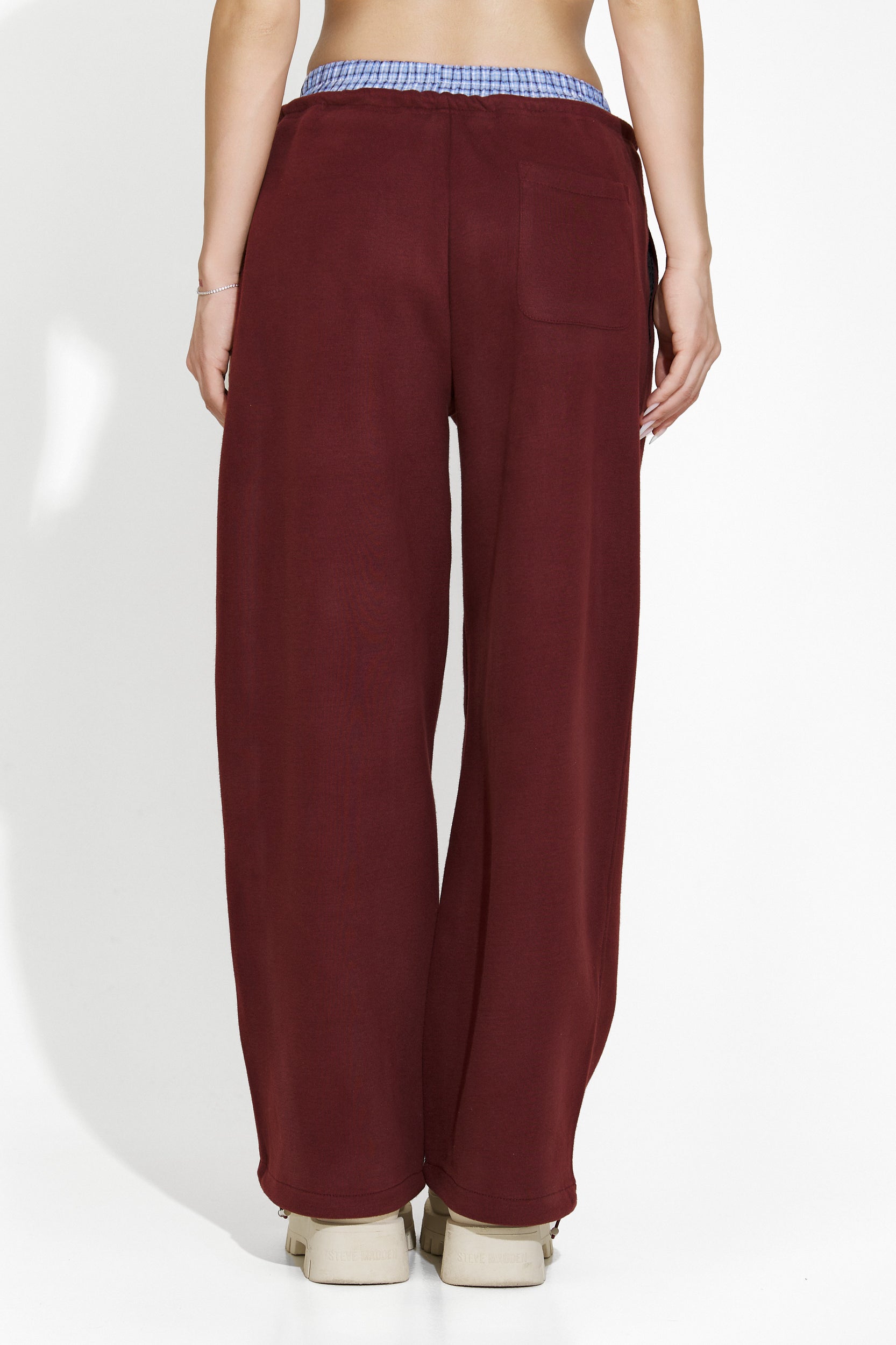 Pantaloni dama casual burgundy Elease Bogas