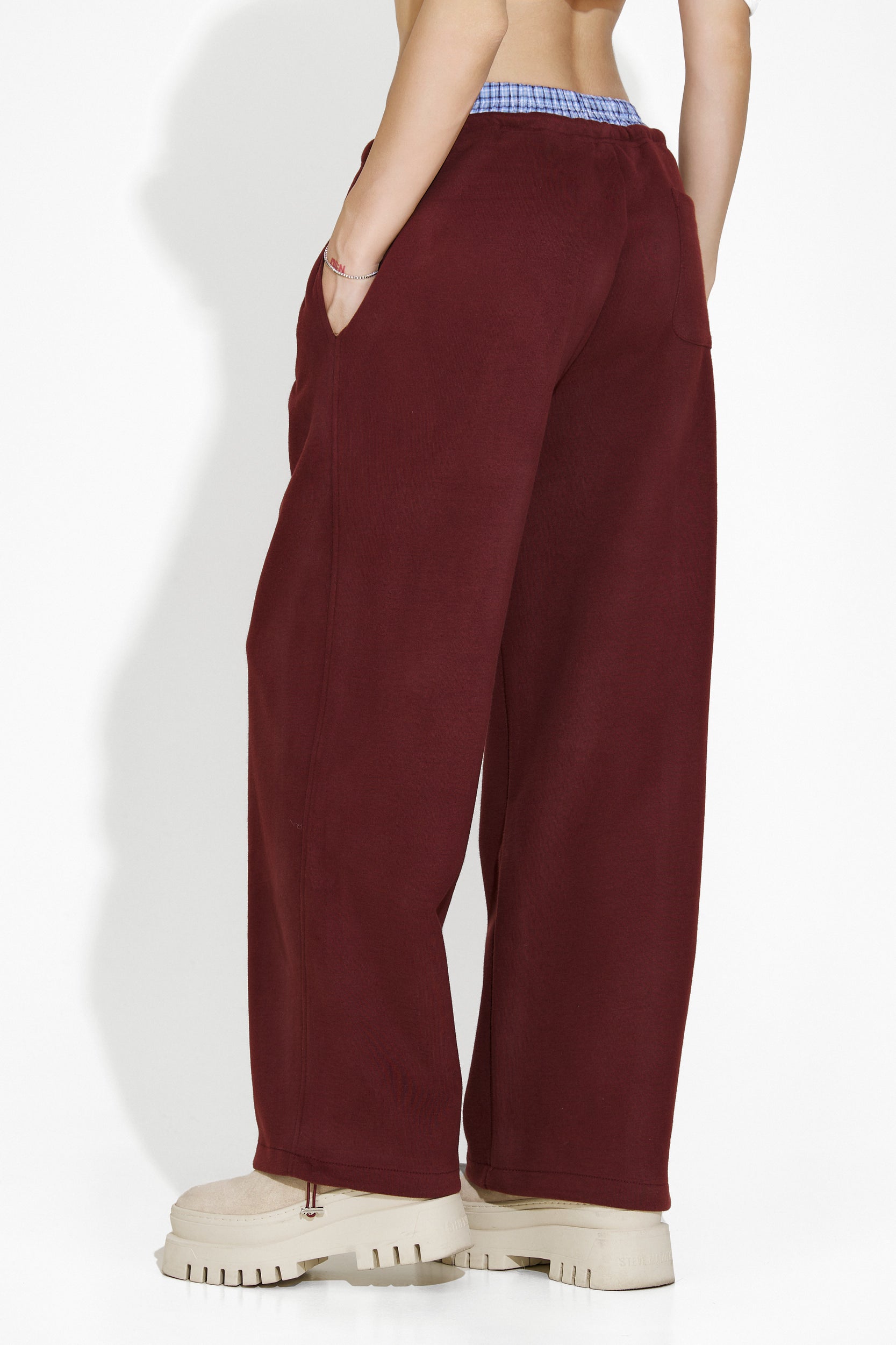 Pantaloni dama casual burgundy Elease Bogas