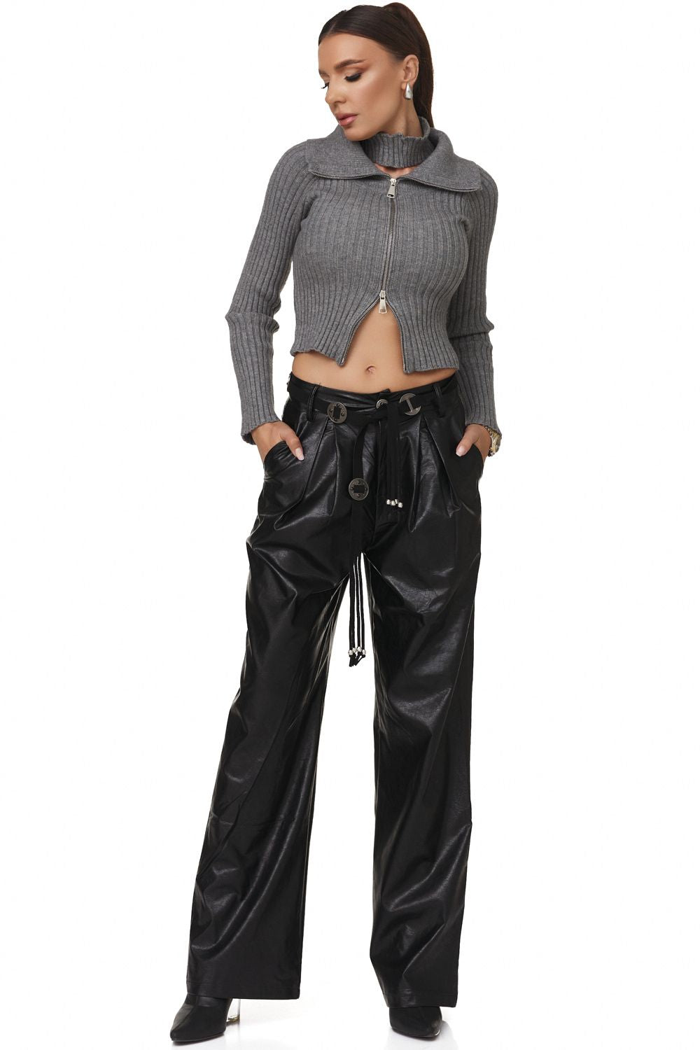 Yeleria Bogas black casual ladies trousers