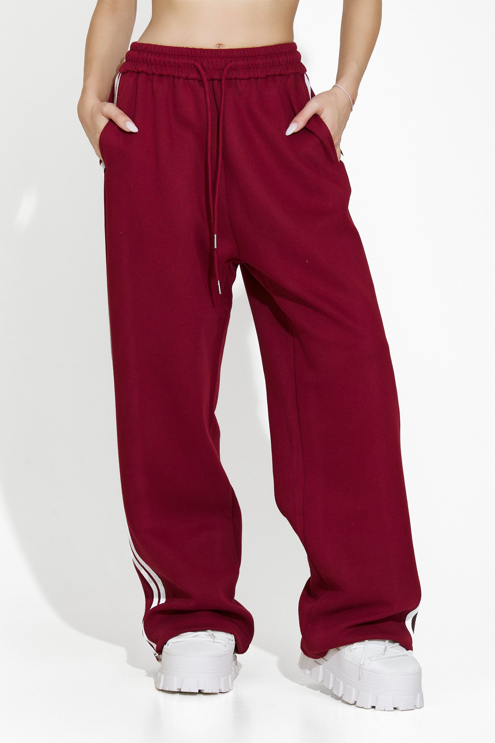 Burgundy ladies casual pants Isora Bogas