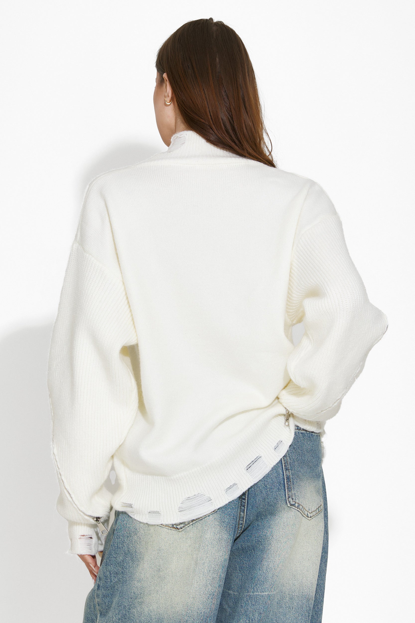 Women's white casual sweater Doneta Bogas