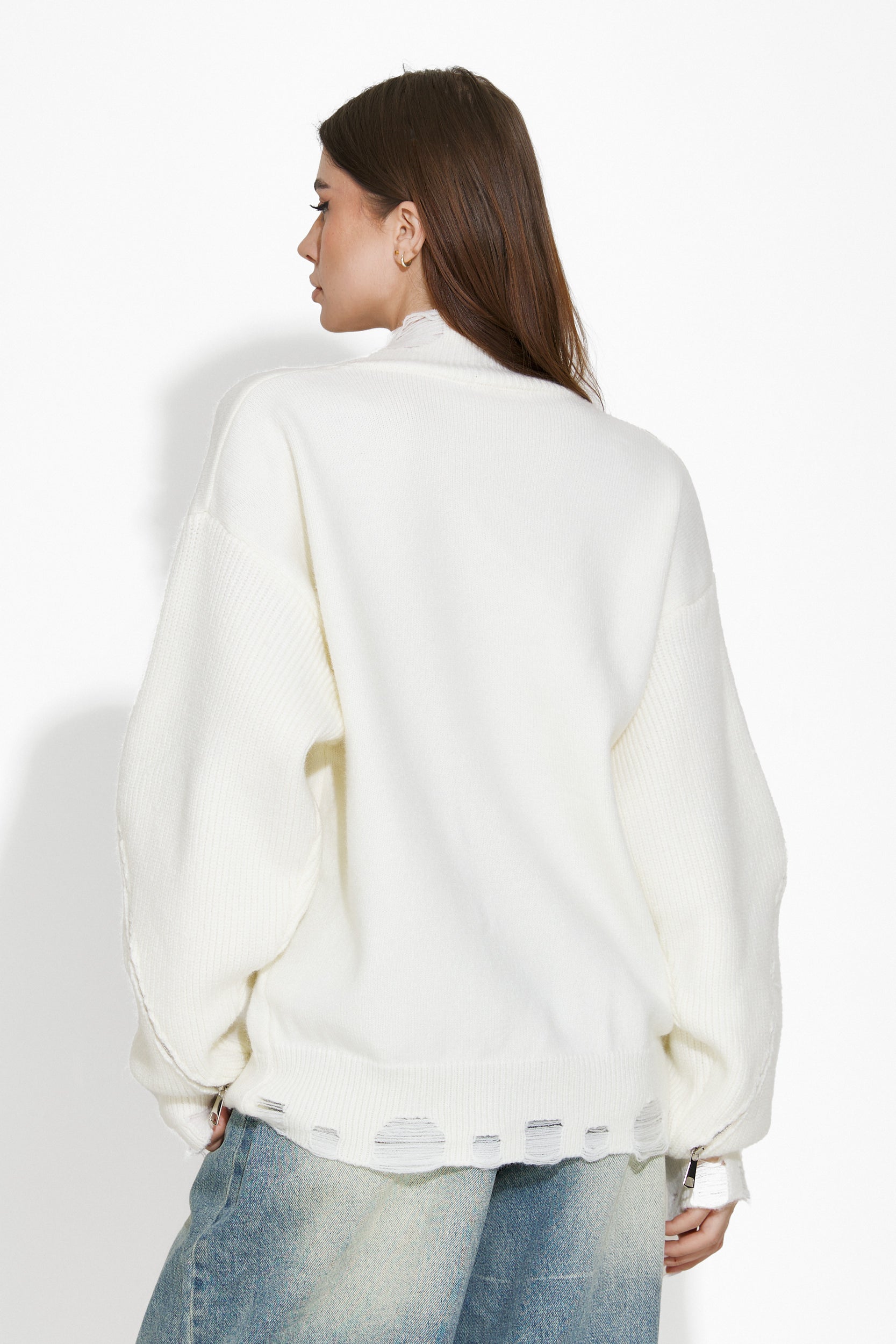 Women's white casual sweater Doneta Bogas