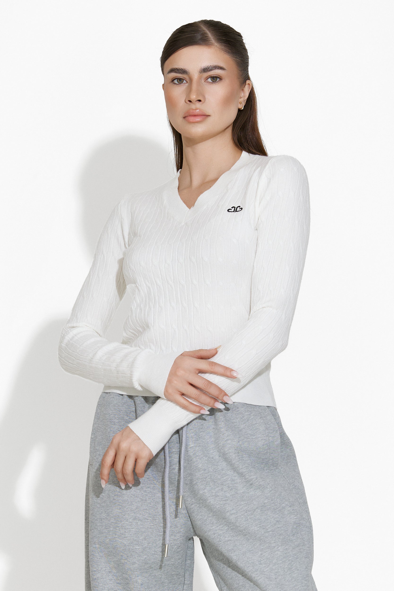 Maisara Bogas casual white women's sweater