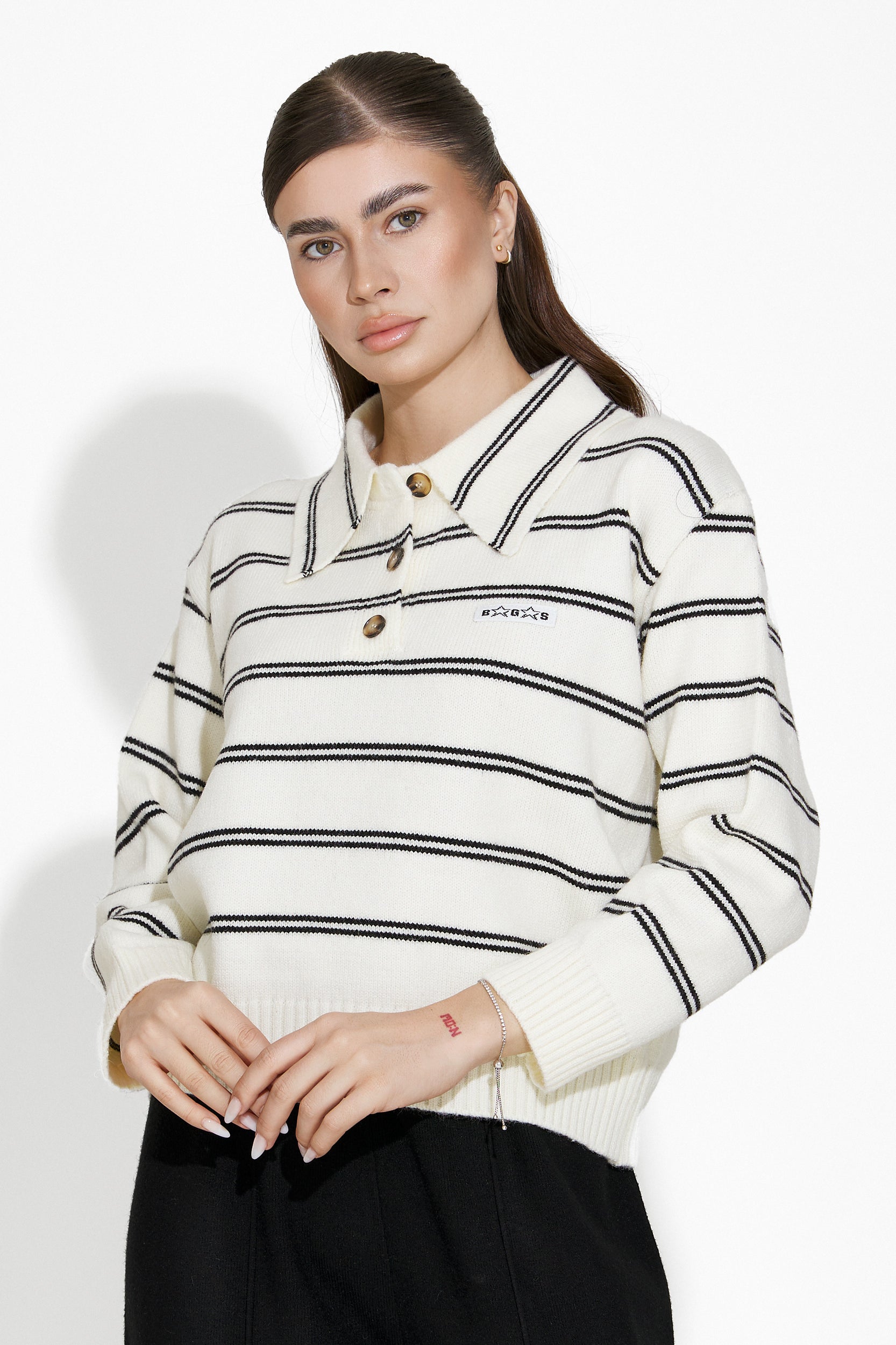 Casual Lady Sweater Alb Oivia Bogas