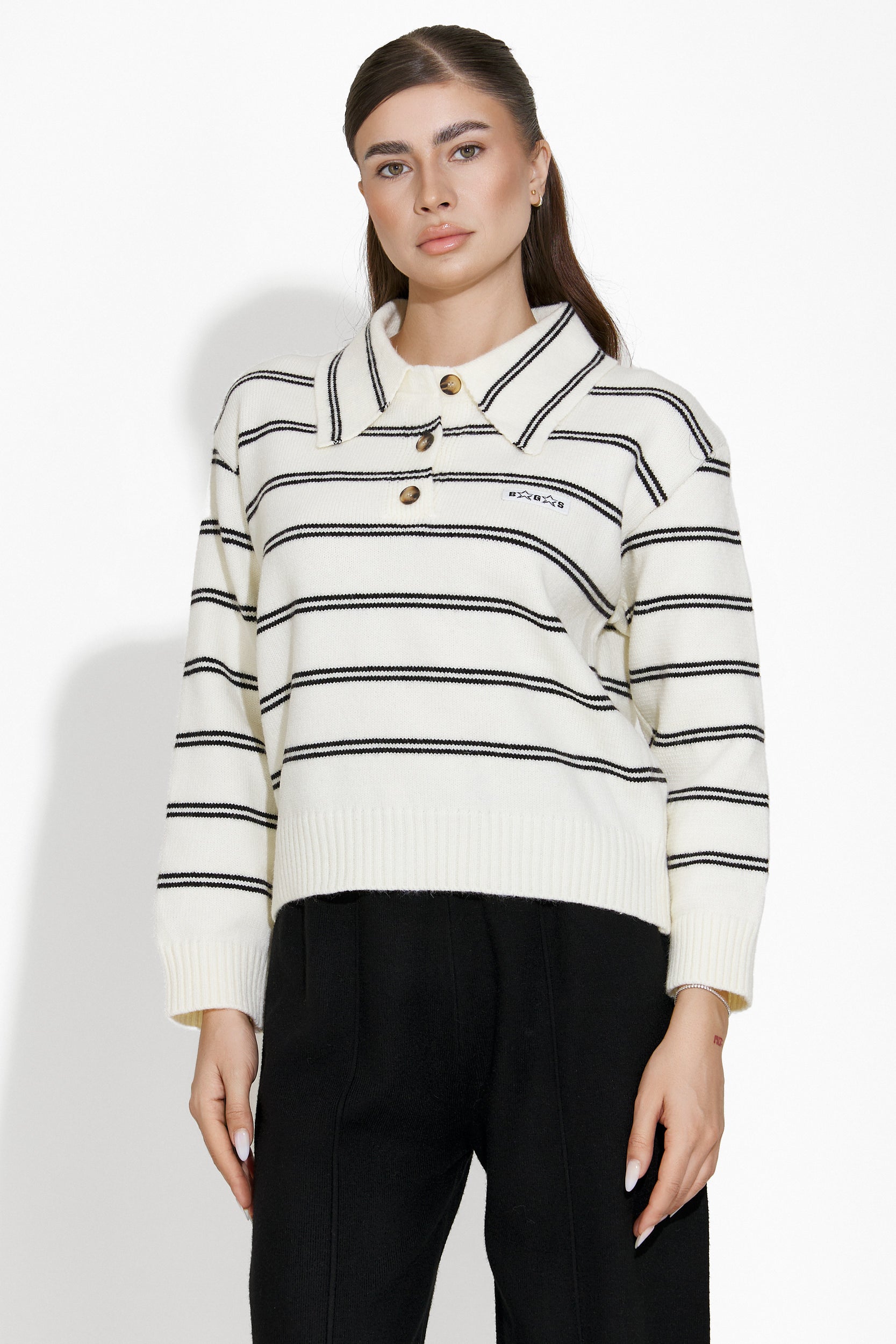 Casual Lady Sweater Alb Oivia Bogas