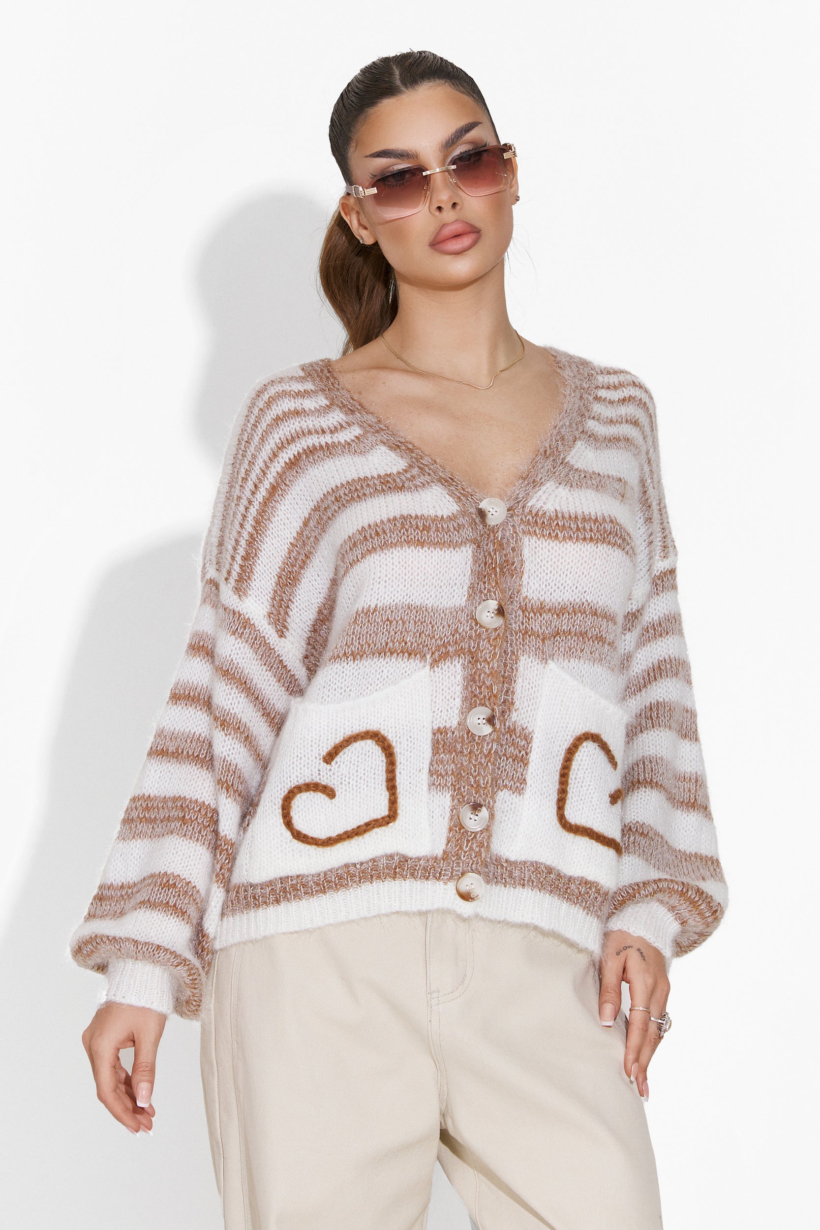 Women's casual beige sweater Almina Bogas