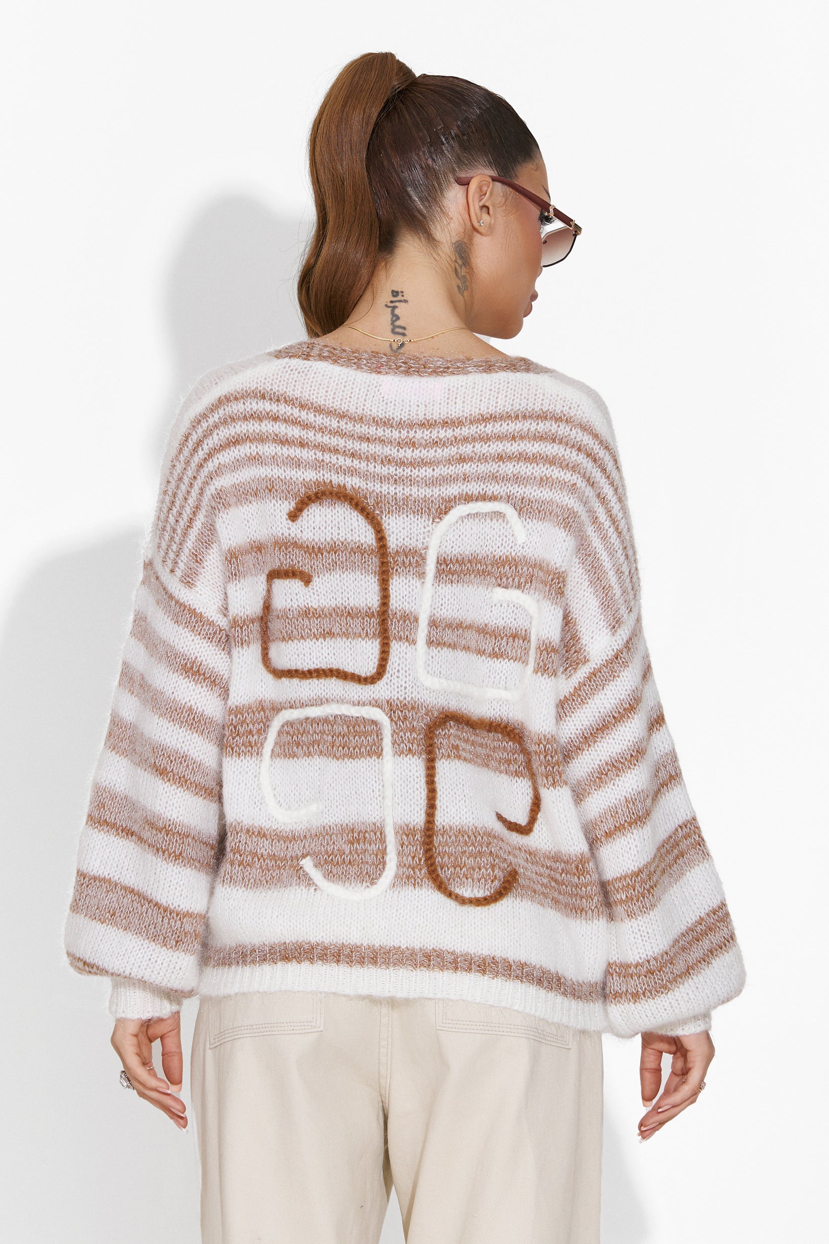 Women's casual beige sweater Almina Bogas