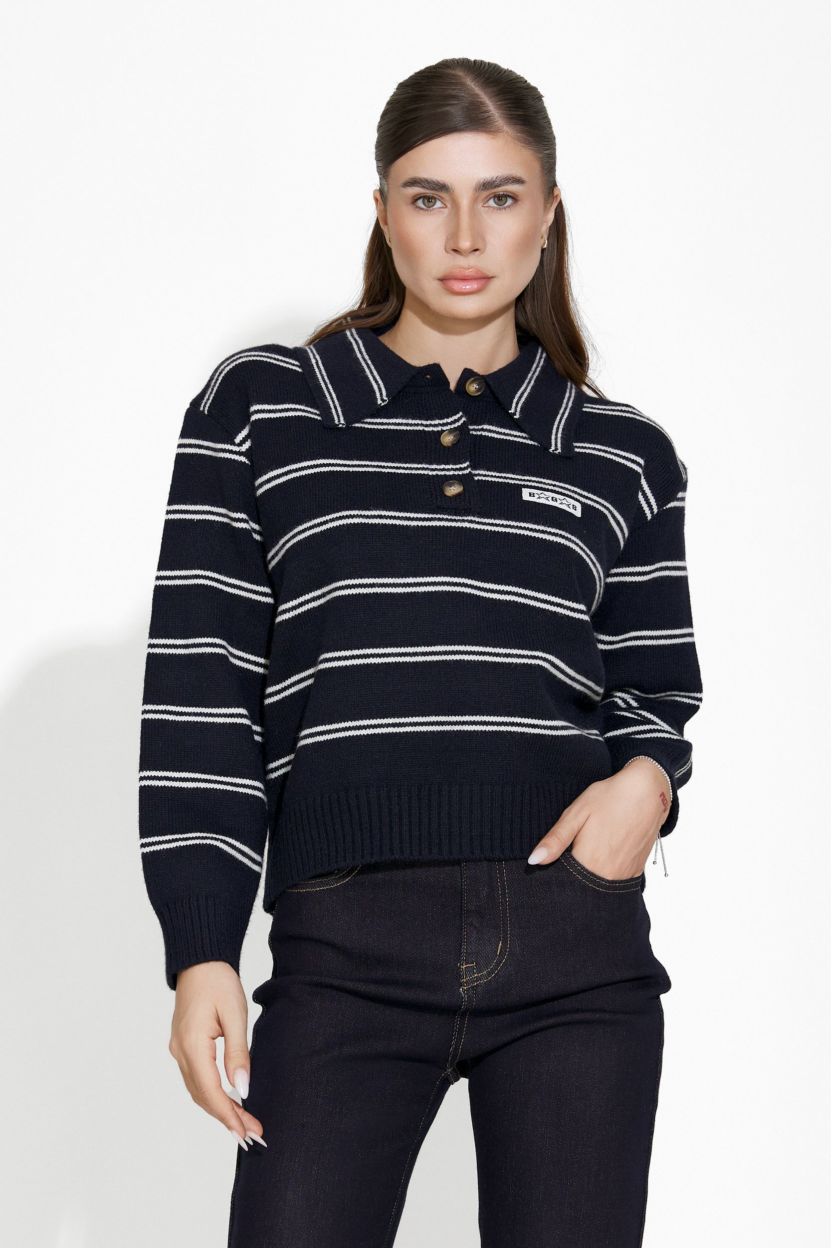 Oivia Bogas navy blue casual women's sweater