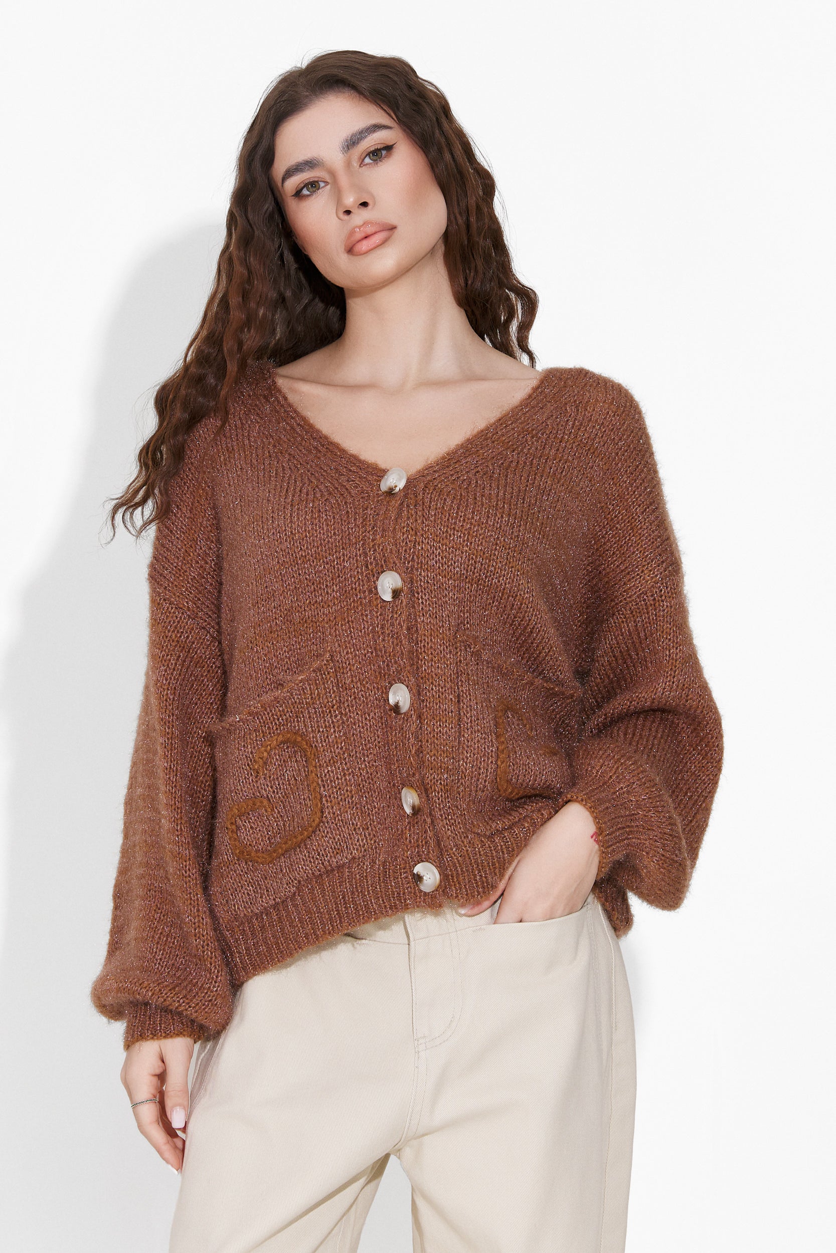 Women's casual brown sweater Almina Bogas