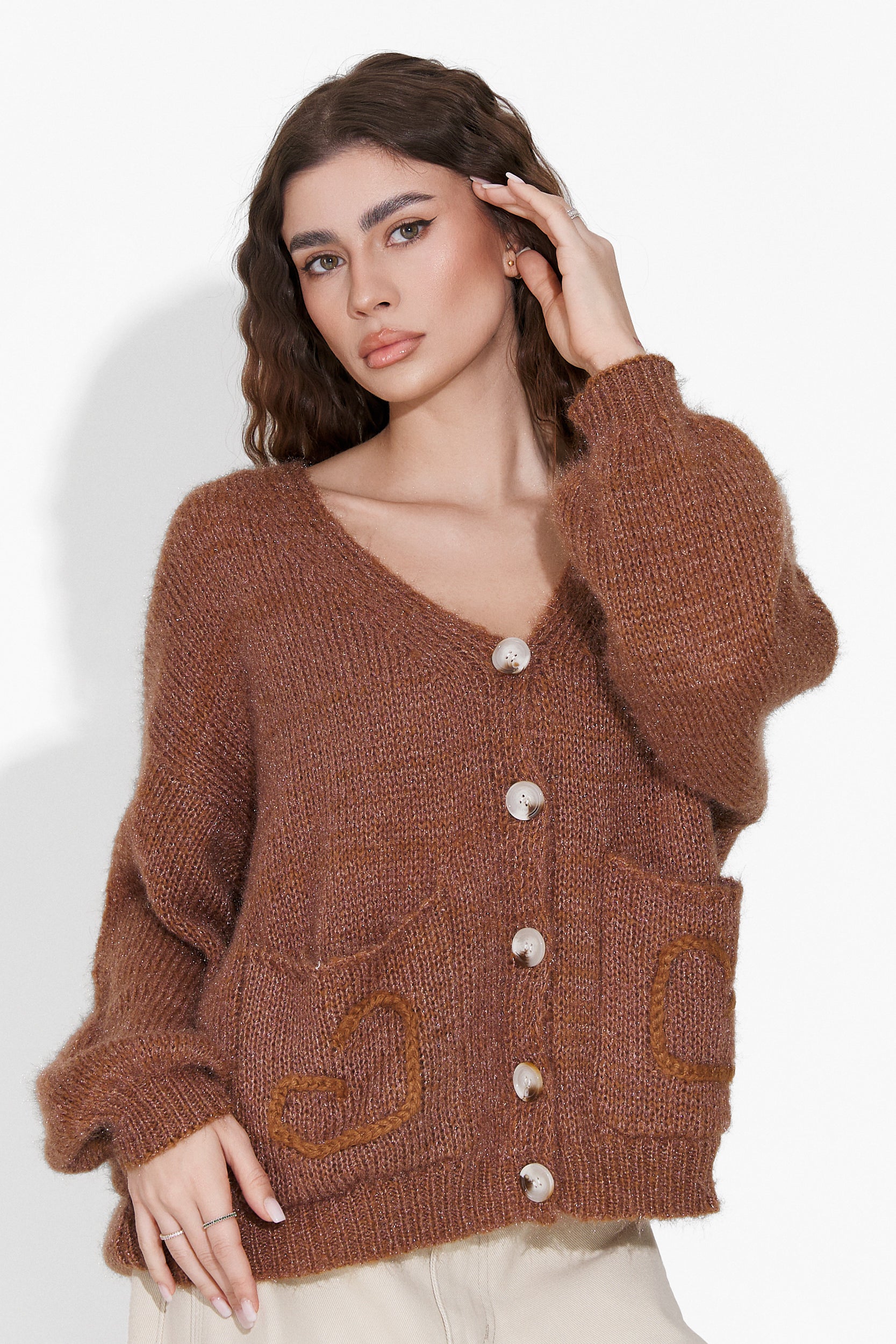 Women's casual brown sweater Almina Bogas