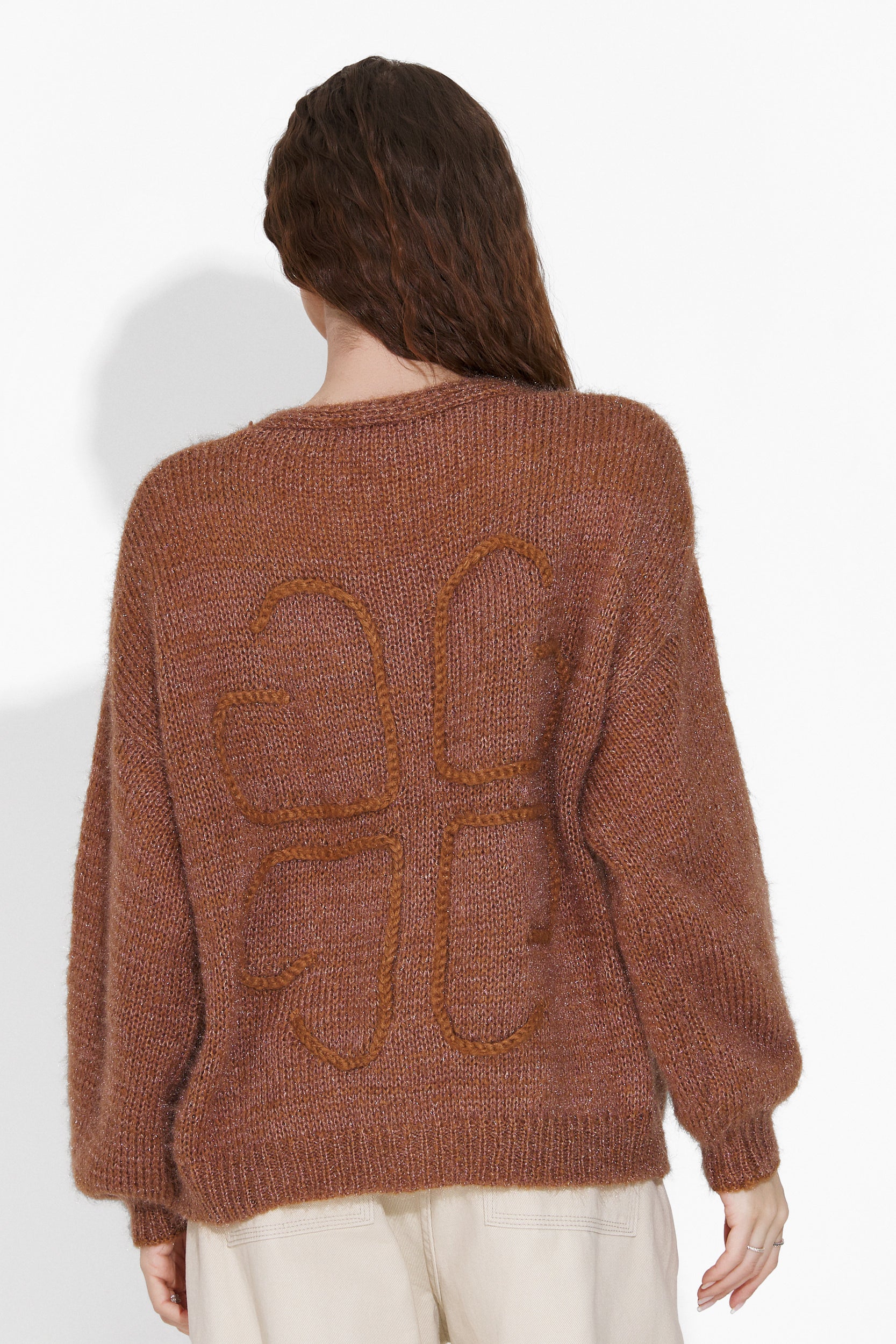 Women's casual brown sweater Almina Bogas