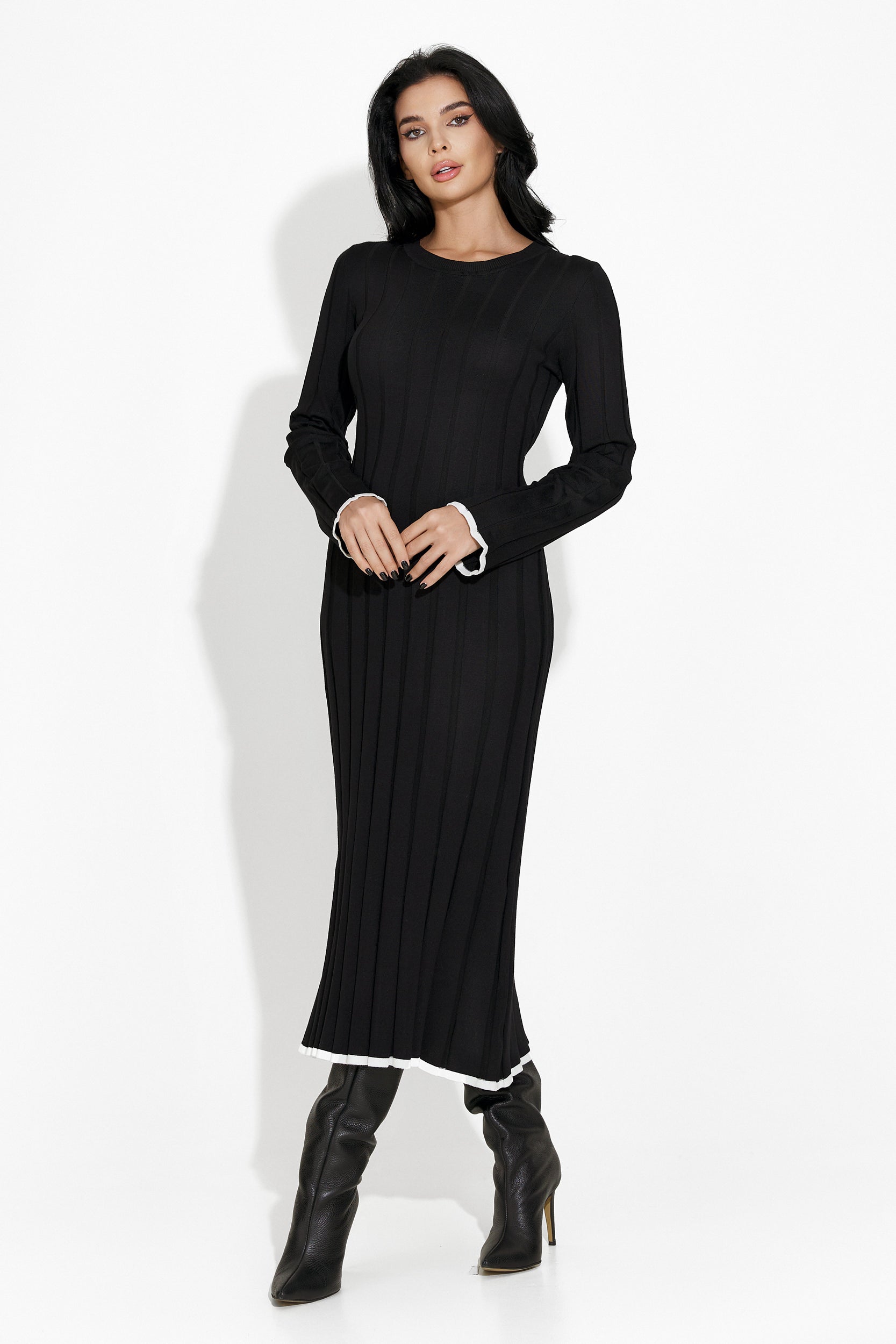 Rochie dama lunga casual negra Madisin Bogas