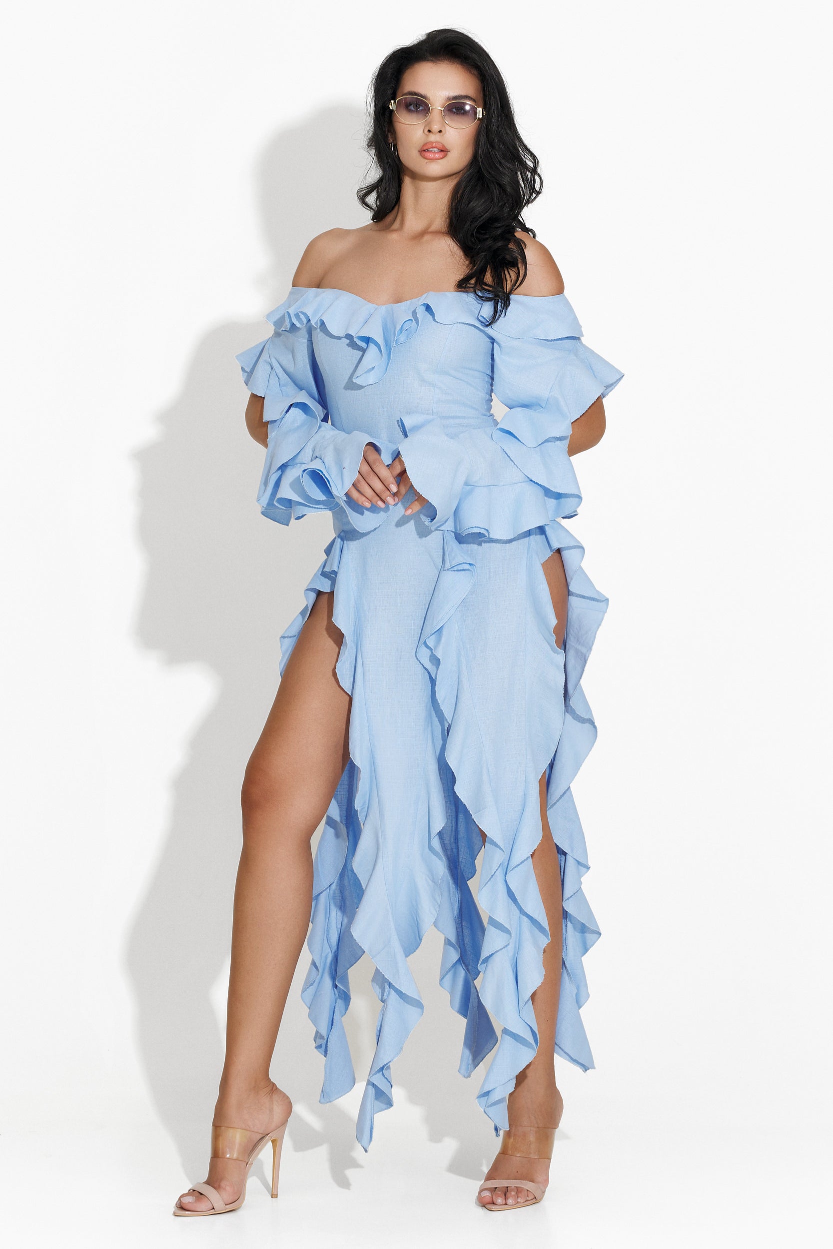 Rochie dama lunga bleu Hadria Bogas