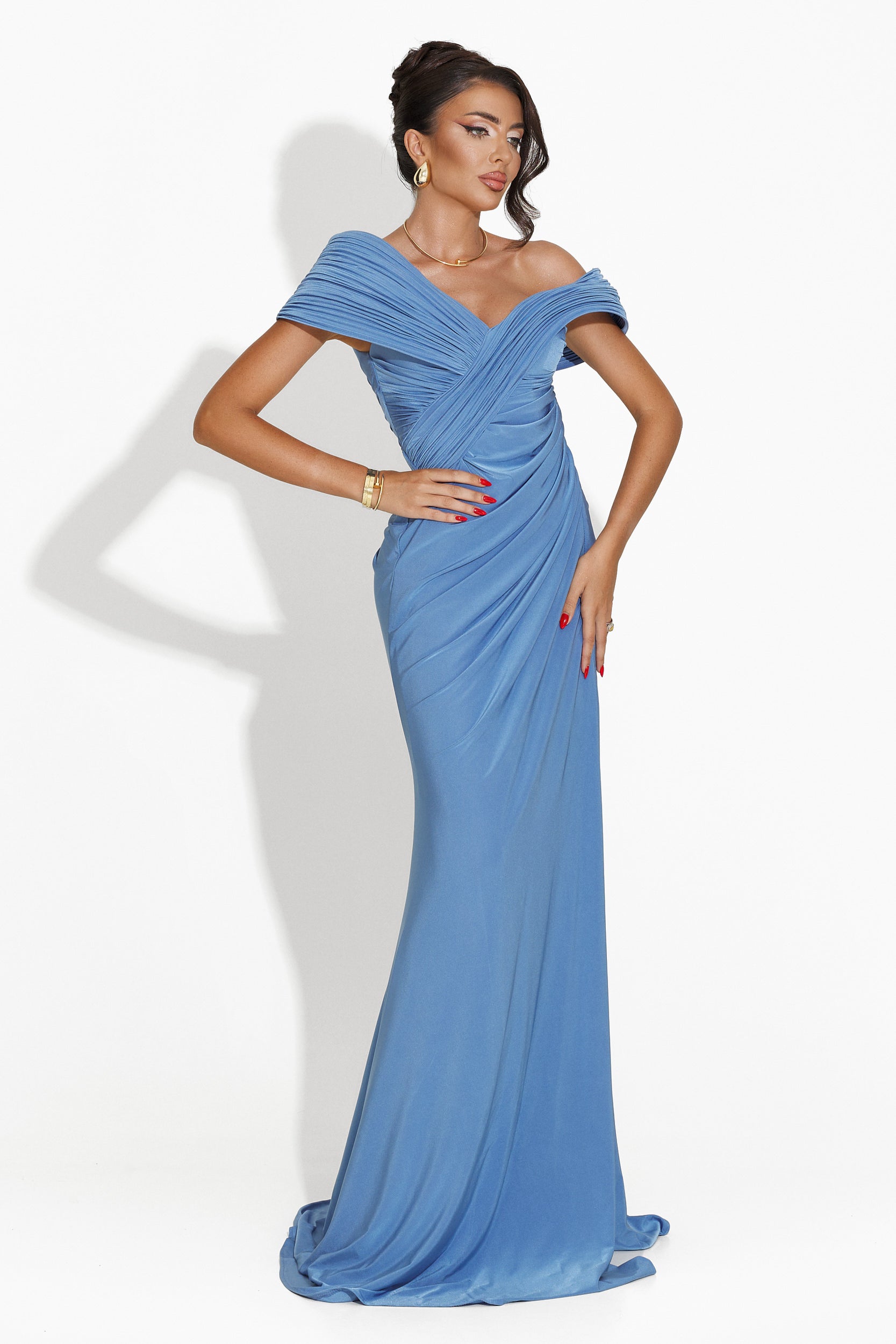 Rochie dama lunga bleu Sorevia Bogas